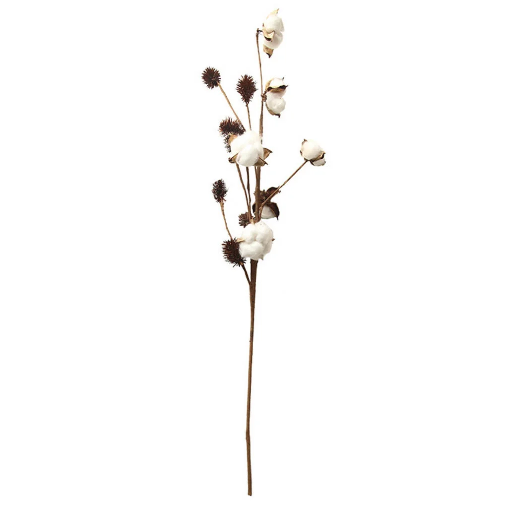 Bnnlsa Artificial Flowers Artificial Naturally Dried Cotton Stem Farmhouse Flower Filler Floral Home Decor