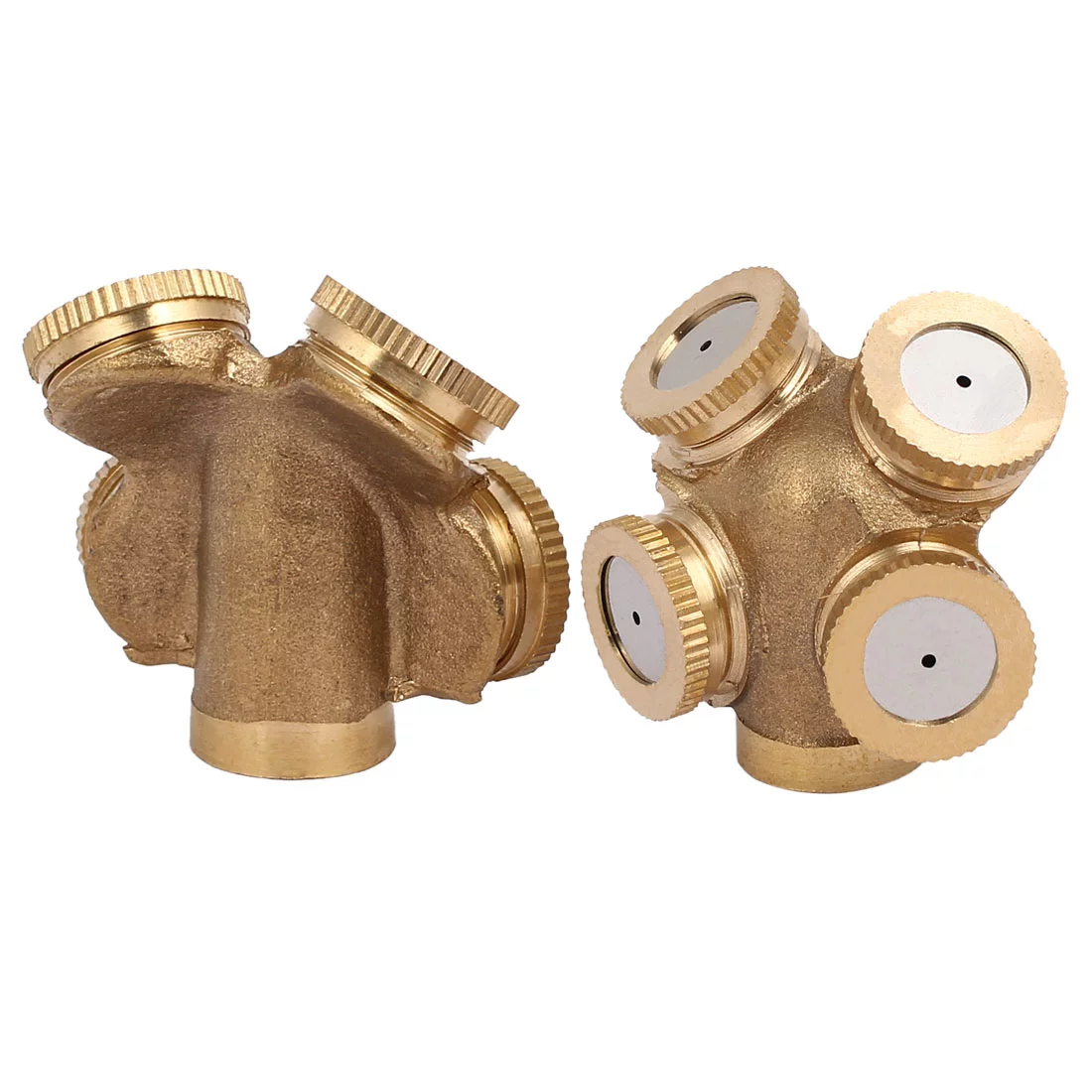 1/4BSP DN8 4 Hole Mist Spray Nozzle Garden Sprinklers Irrigation Fitting 2pcs