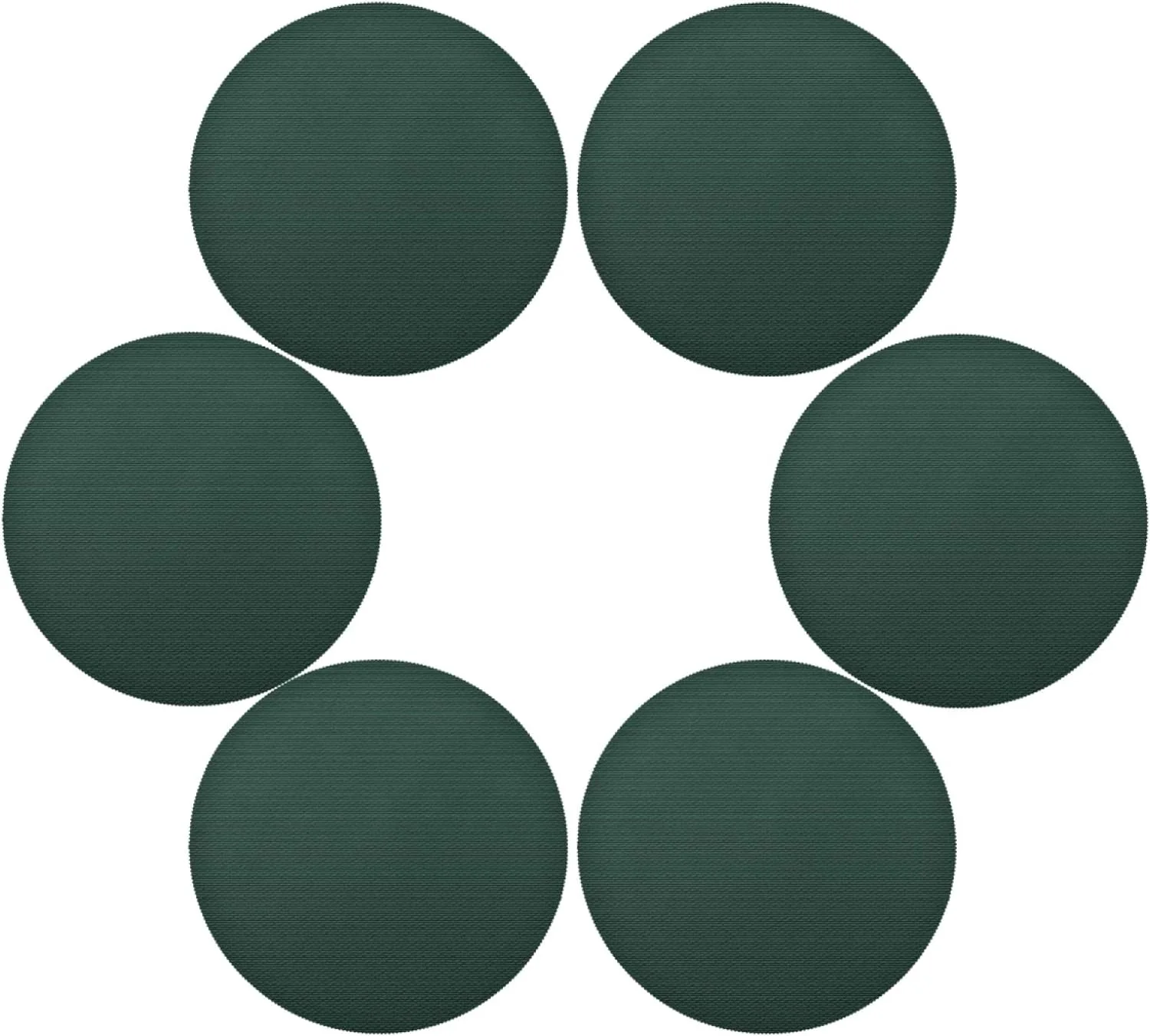Dreamtimes Hunter Green Round Placemats Durable Non-Slip Table Mat Heat and Stain Resistant Placemat for Kitchen Table Decoration Outdoor BBQ Activities, 4PCS