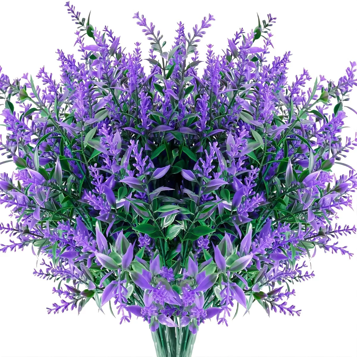 4 Bunches Artificial Lavenders, Plastic Simulation Flowers Plants Indoor Outdoor Decoration, For Garden Porch Home Decor (Purple 13.8in)