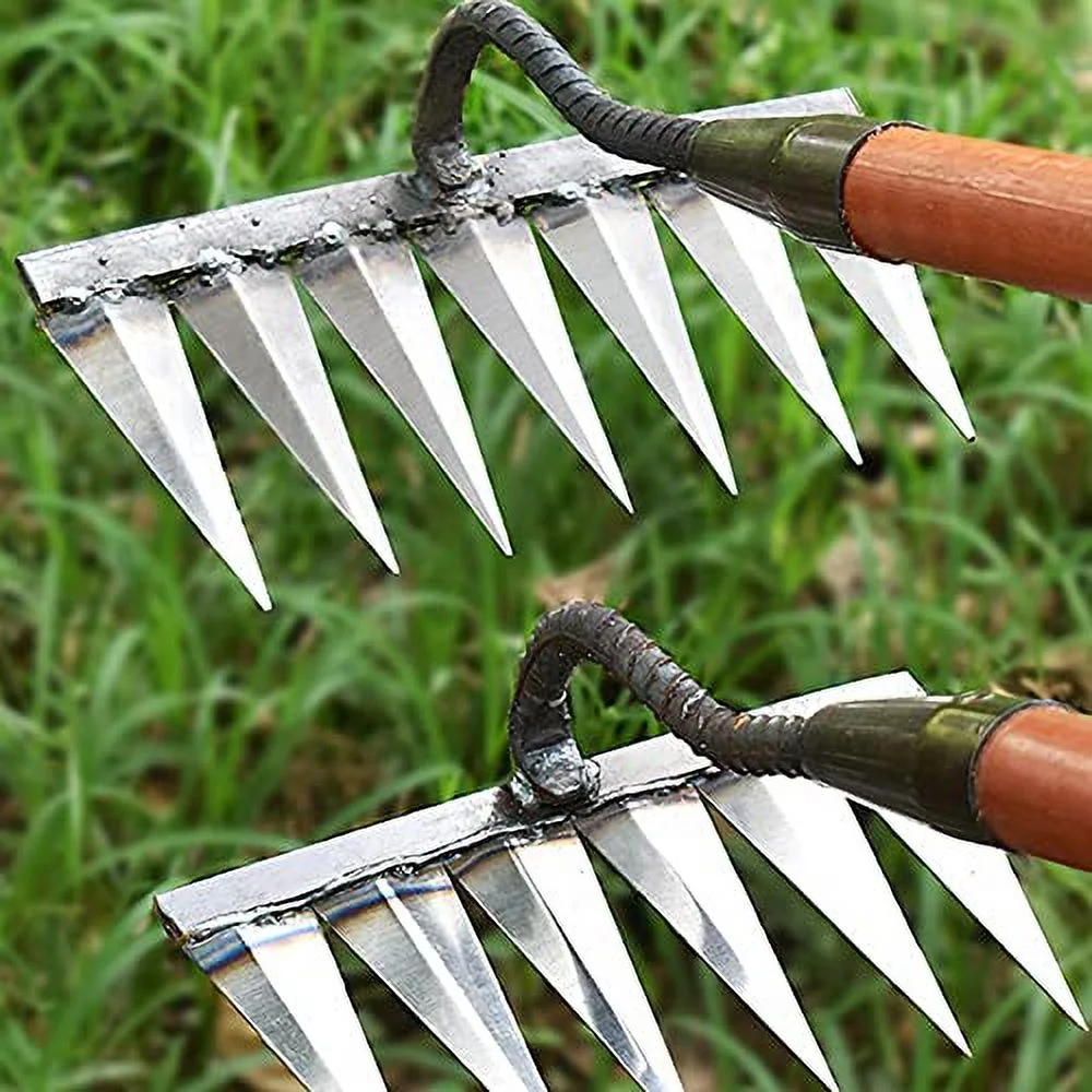 Iron Rake for Gardening and Weeding, Ironrake The Heavy Duty Iron Weeding Rake, Rake for Dethatching Lawn, Garden Weeding Tools for Backyard Lawn Loosening