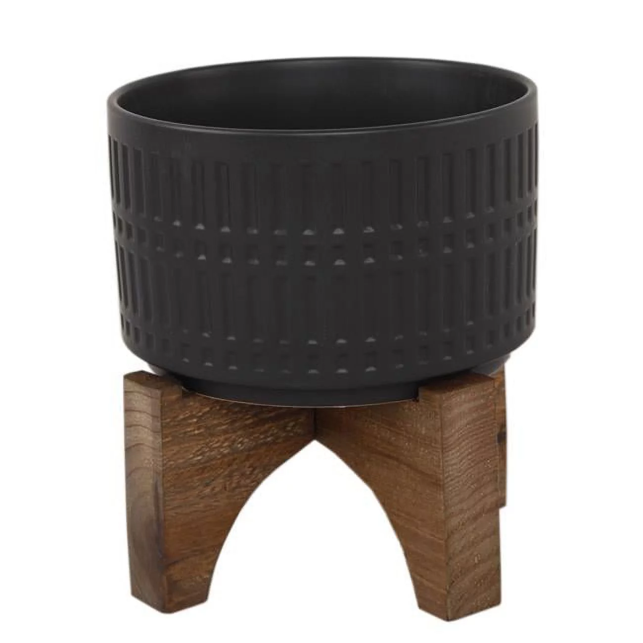 Flora Bunda EM1910E-MTBK 7' Roman Ceramic With Wood Stand