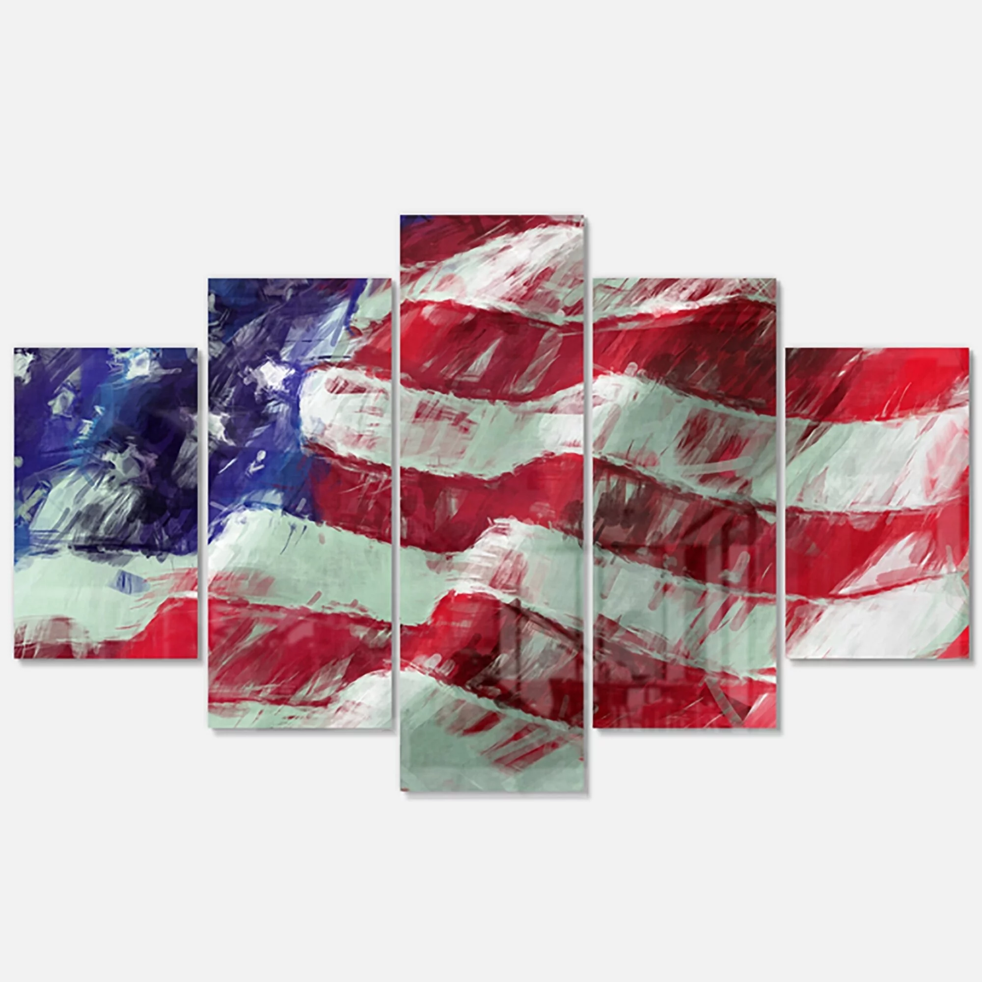 USA Flag Abstract Art' Map & Flag Metal Wall Art