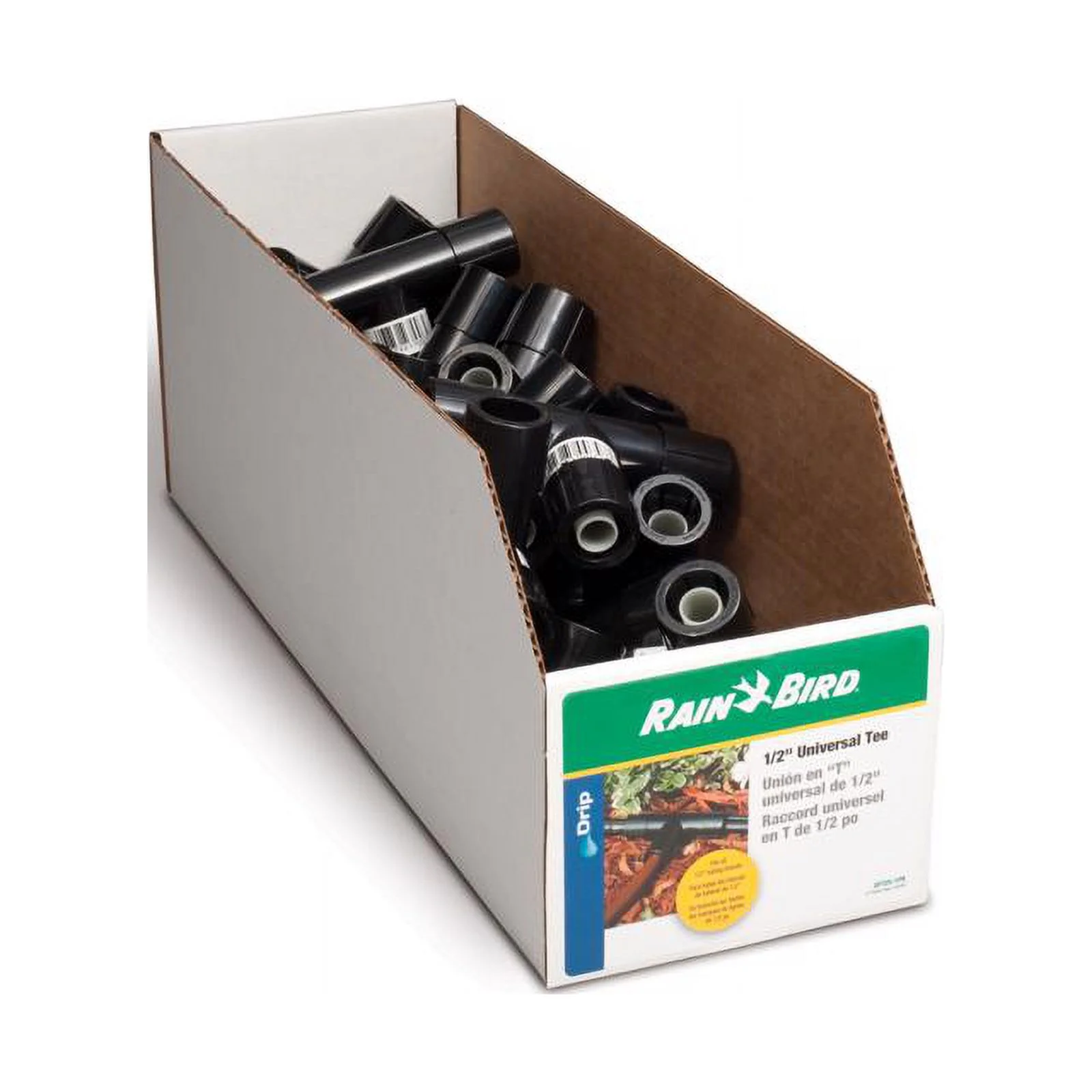 Rain Bird EFT25-1PK Tubing Tee, 1/2 in Connection, Compression, Plastic, Black