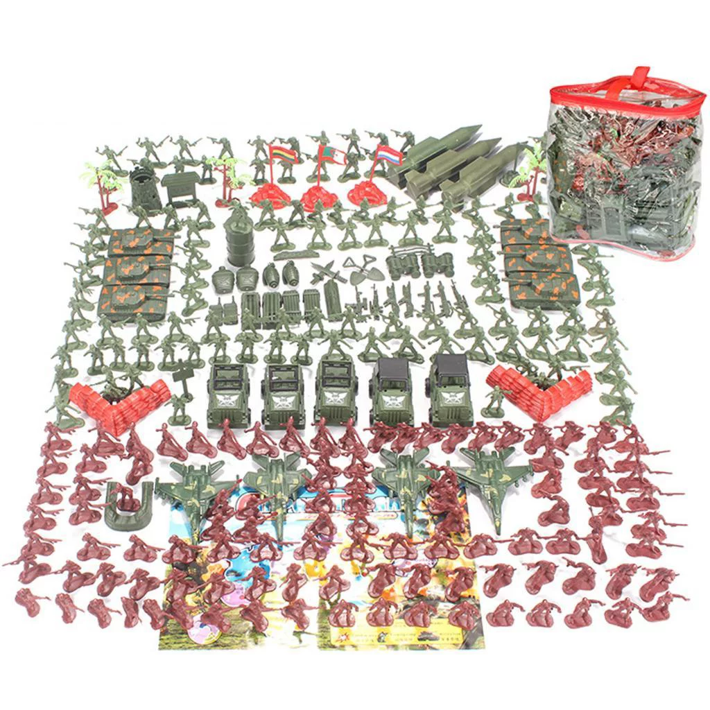 307 Pcs 4.5cm Toy Soldier Playset Men Action Figure Scene Model