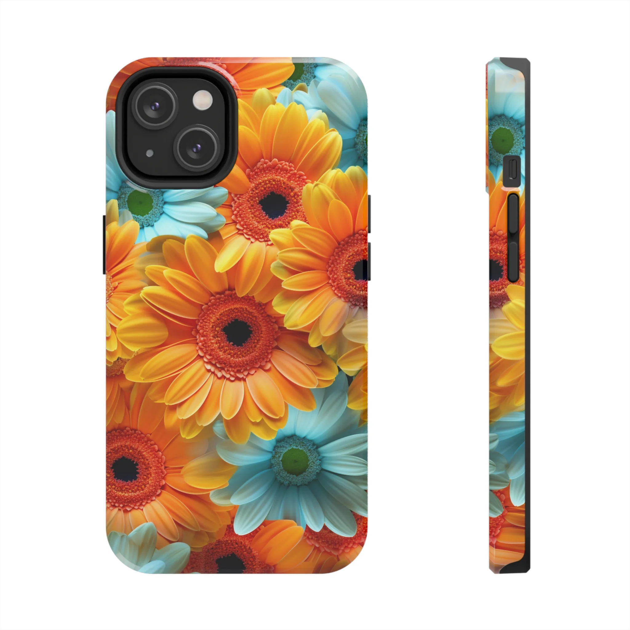 Blue and Yellow Gerbera Flowers Phone Case compatible with Iphone