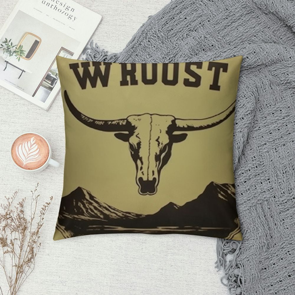 Gotuvs  Texas Longhorn Western Cowboy Throw Pillow Covers Cow Skull Pillow Cases Wild West Standard Pillowcase Square Cushion Decorative Throw Cover for Bedroom Sofa Living Room