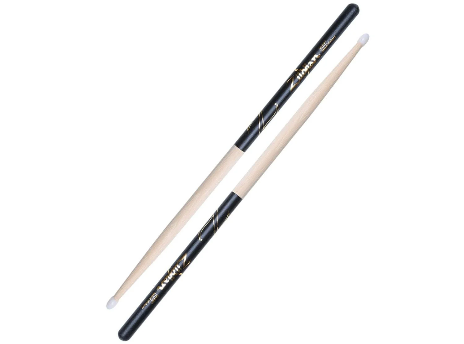 Zildjian 5A Hickory Nylon Tip Drumsticks - Black Dip