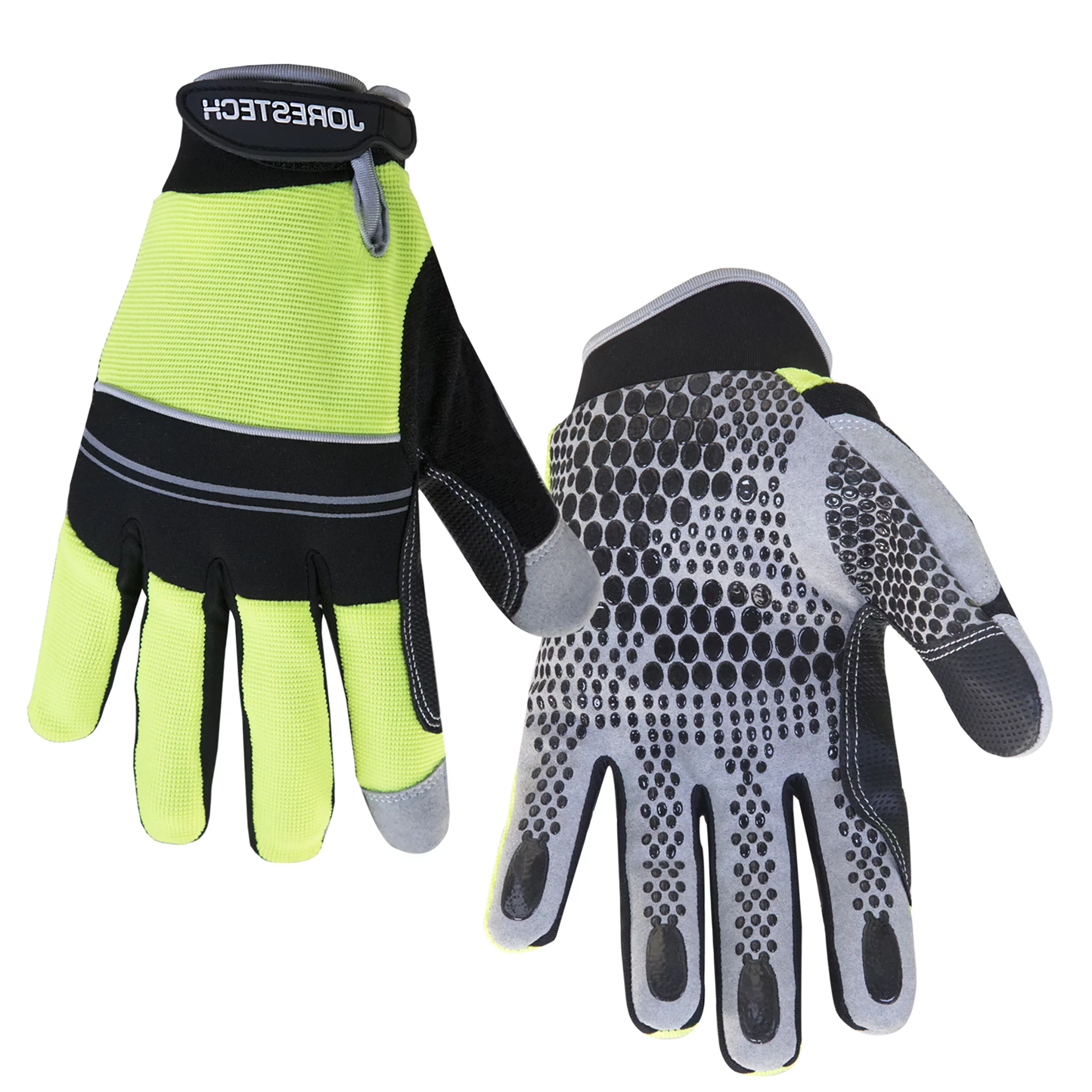 JORESTECH Safety Multi-Purpose Mechanical Work Gloves, GM-02 (Lime, L)