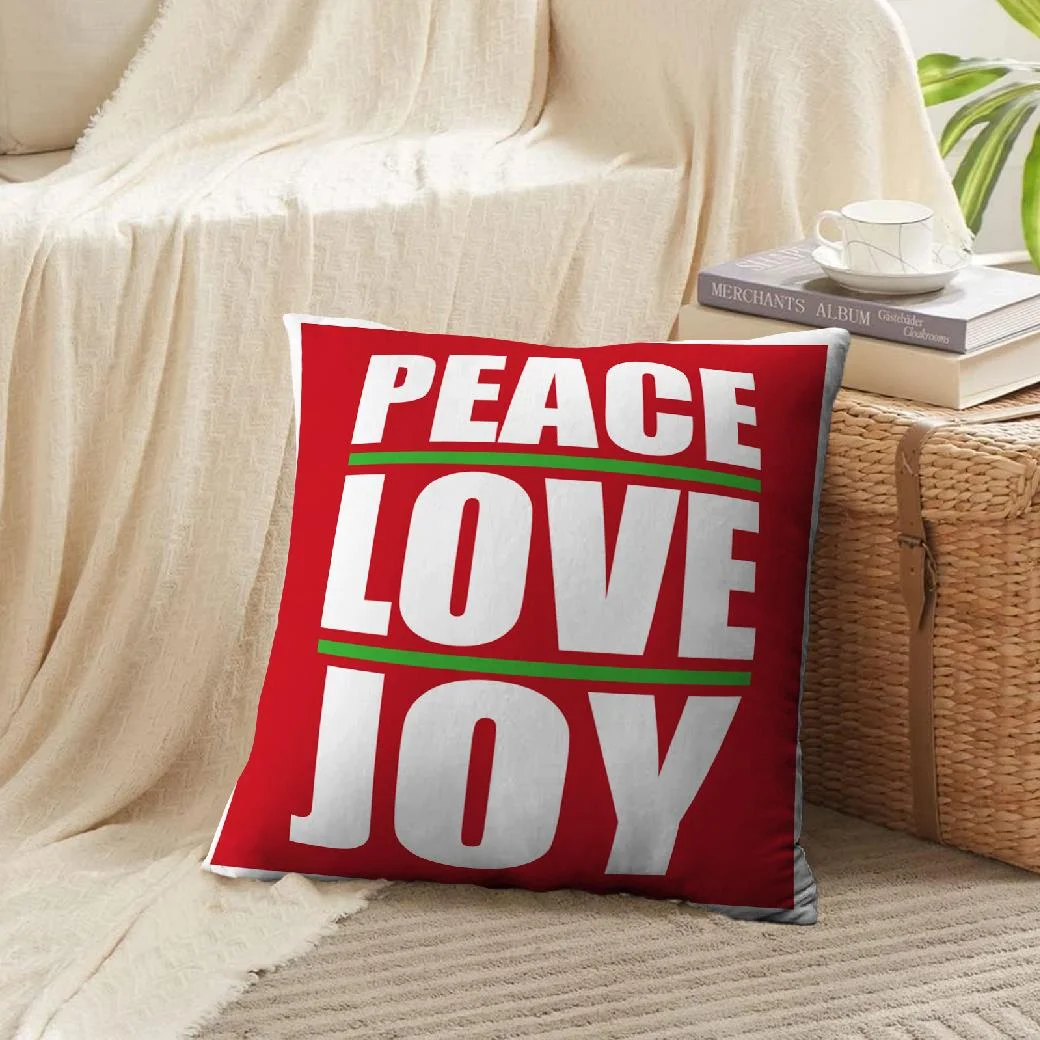 LALILO Throw Pillow Covers Peace Love Joy Graphic Shirt Art Banner Cushion Cover 18