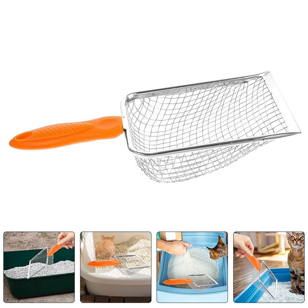 Jibingyi Pet Cat Litter Scoop Deep Shovel Poop Lifter Stainless Steel Pet Litter Scoop Sifter