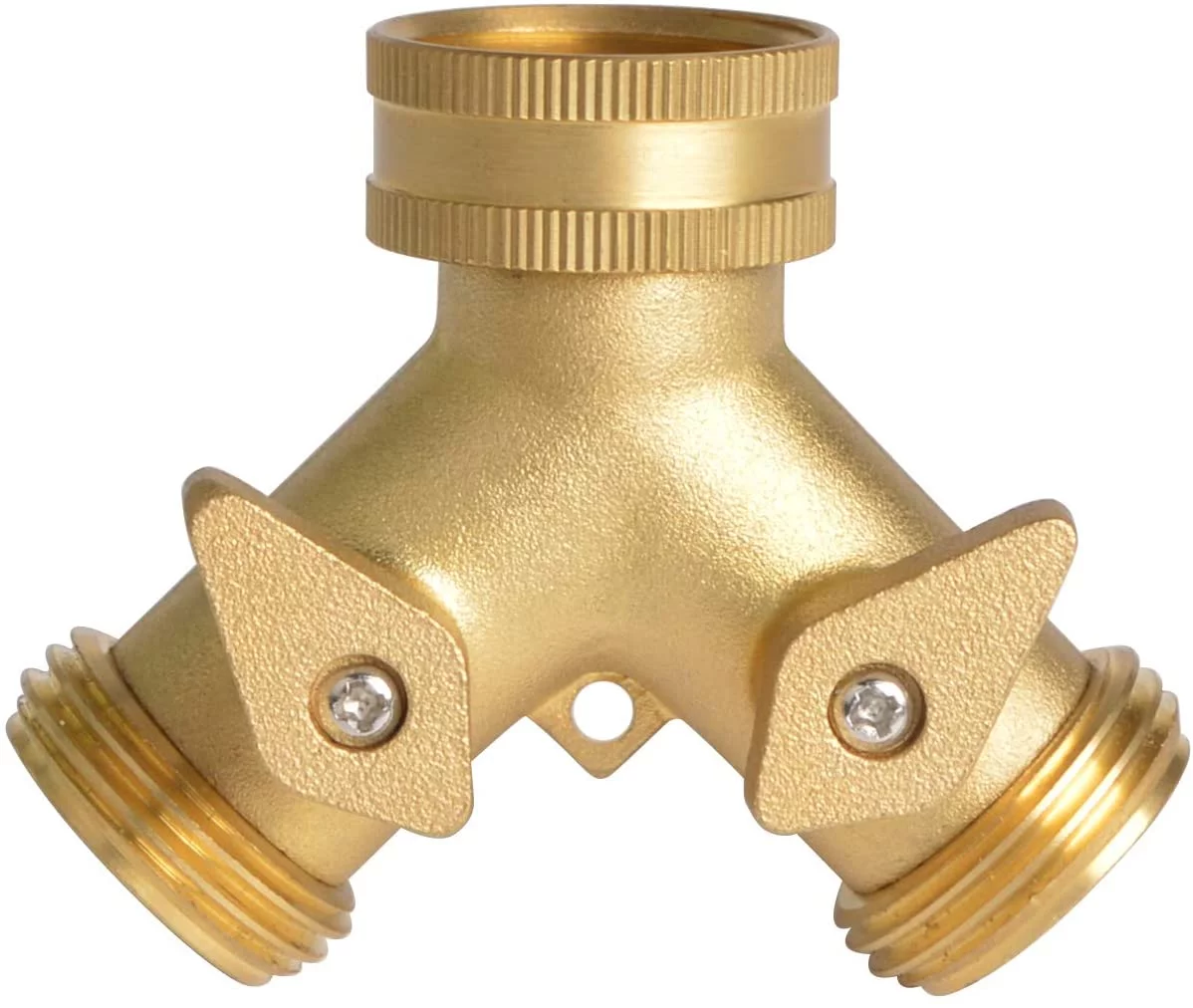 2 Way Garden Hose Splitter, Hose Connector, Heady Duty Solid Brass Shut Off Valve