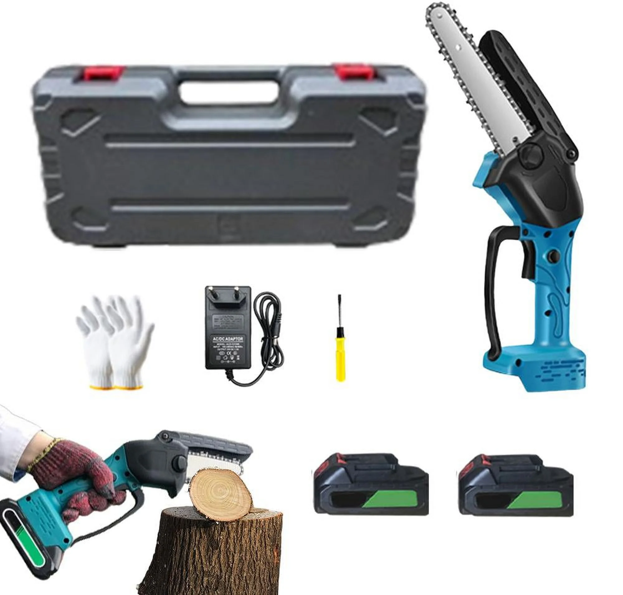 WZTO Handheld Chain Saw | High Efficiency Hand Chain Saw Small Hand Saws | Electric Handheld Chainsaw Electric Tree Saw with Ergonomic Handle for Deforestation Pruning Gardeing