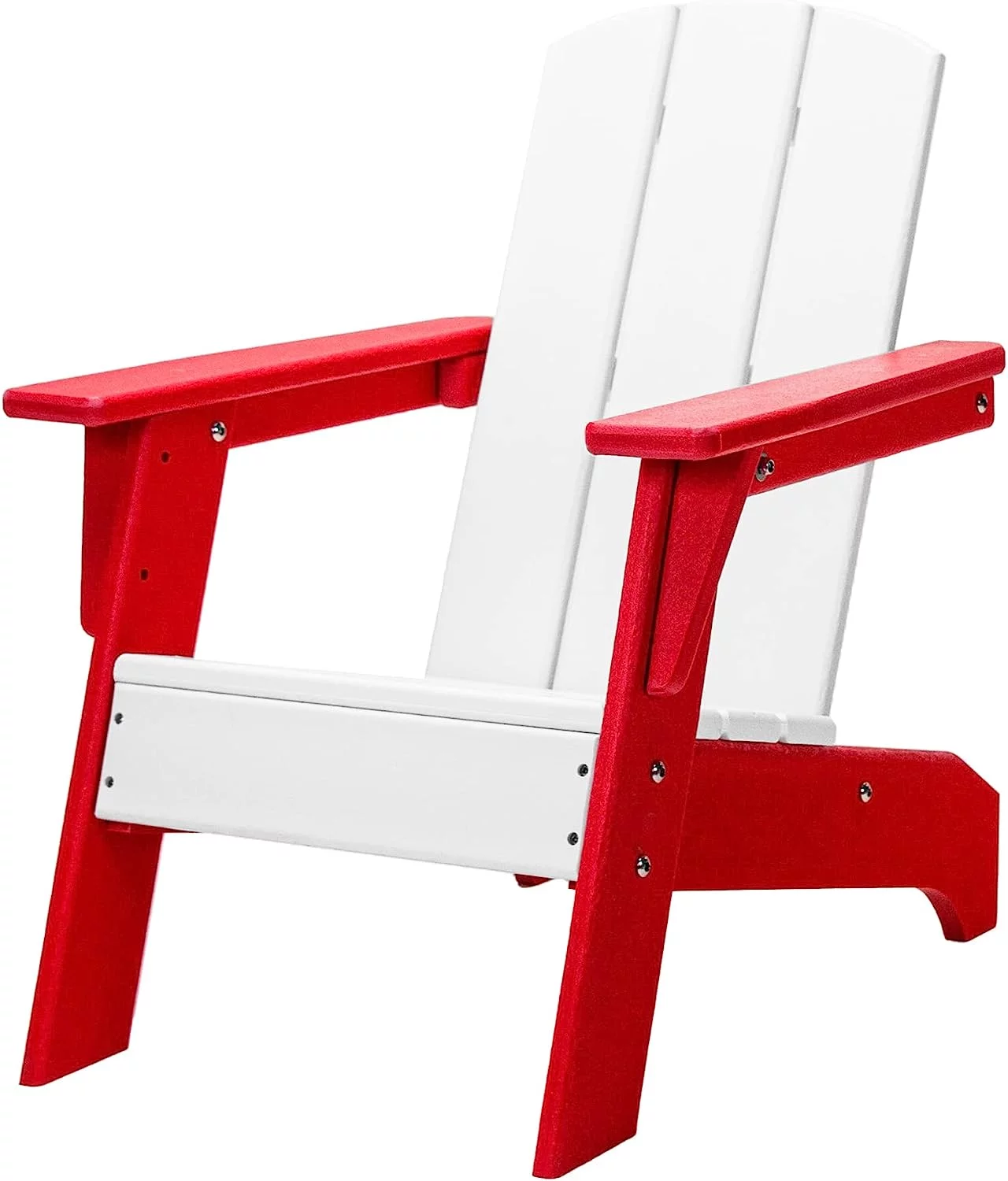 All Weather Resistant, Indoor Outdoor  Chairs For Children And Pets, Outdoor Patio Backyard Furniture (White Red)