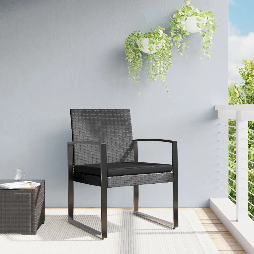 Anself Patio Dining Chairs 2 pcs Dark Gray Rattan