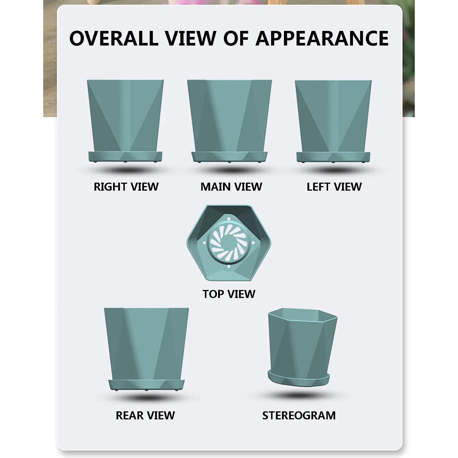 Plastic Resin Flower Pots Geometric Simple Office Balcony Dining Thickened Fleshy Flower Desktop Pots