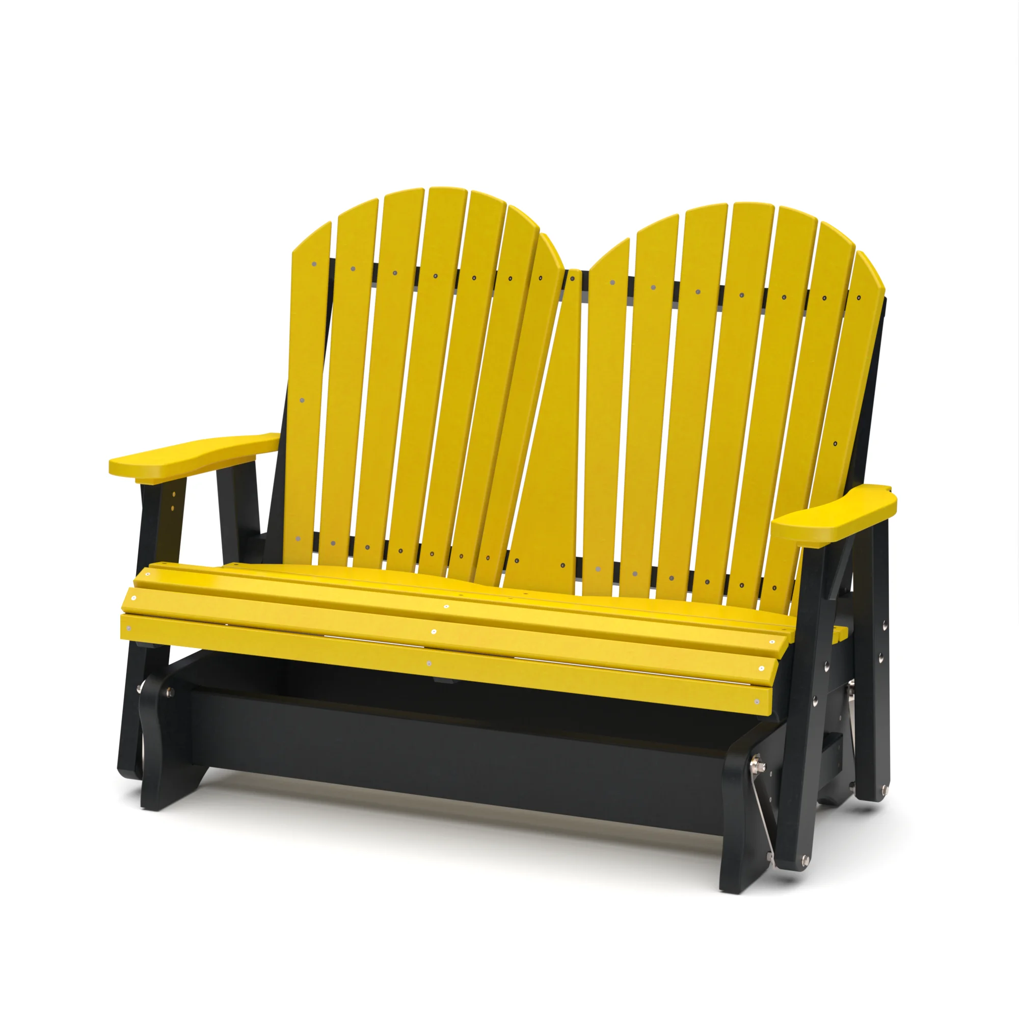Wildridge Heritage Double Glider, Lemon Yellow and Black, Outdoor Weather Resistant Poly Patio Furniture