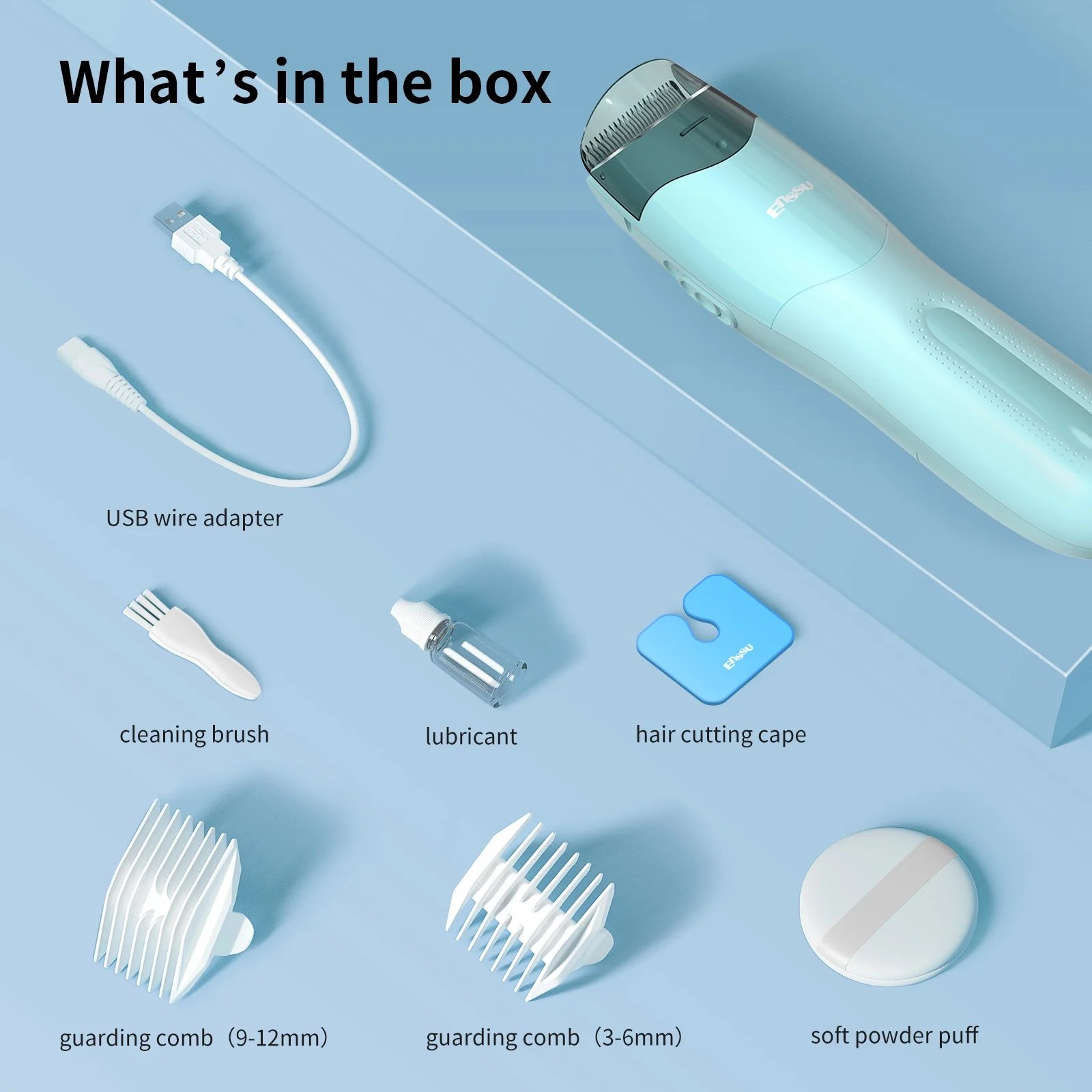 Enssu Cordless Hair Trimmer for Babies and Children with Vacuum Suction