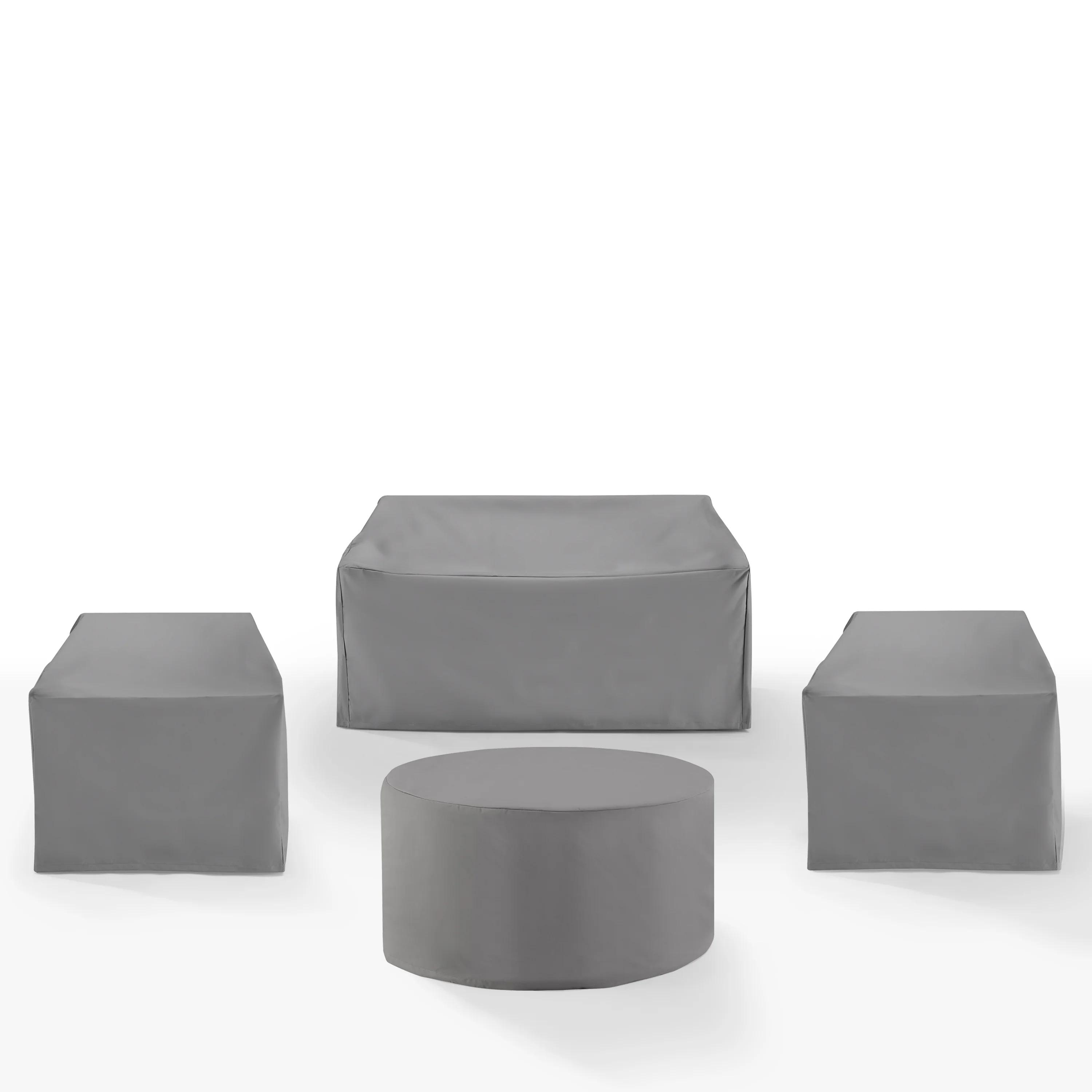 Crosley Furniture Covers 4-Piece Vinyl Outdoor Sofa Cover Set in Gray