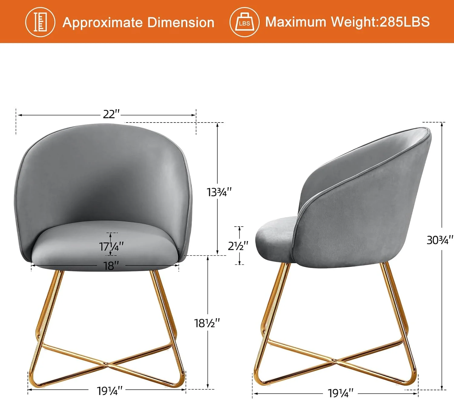 YPNLZQ Velvet Vanity Chair Modern Comfy Lounge Upholstered Barrel Chair  Room Bedroom Dining Room Office 1pcs (Pink)