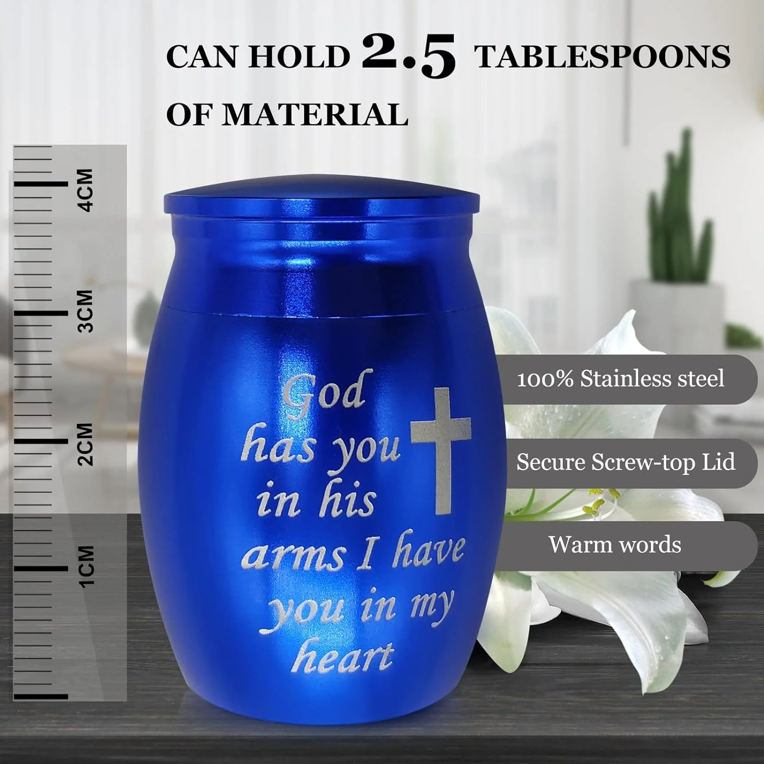 Small Cremation Urns for Human Ashes, Mini Keepsake Baby Earns Pet Urn Blue Memorial Gifts for Ashes