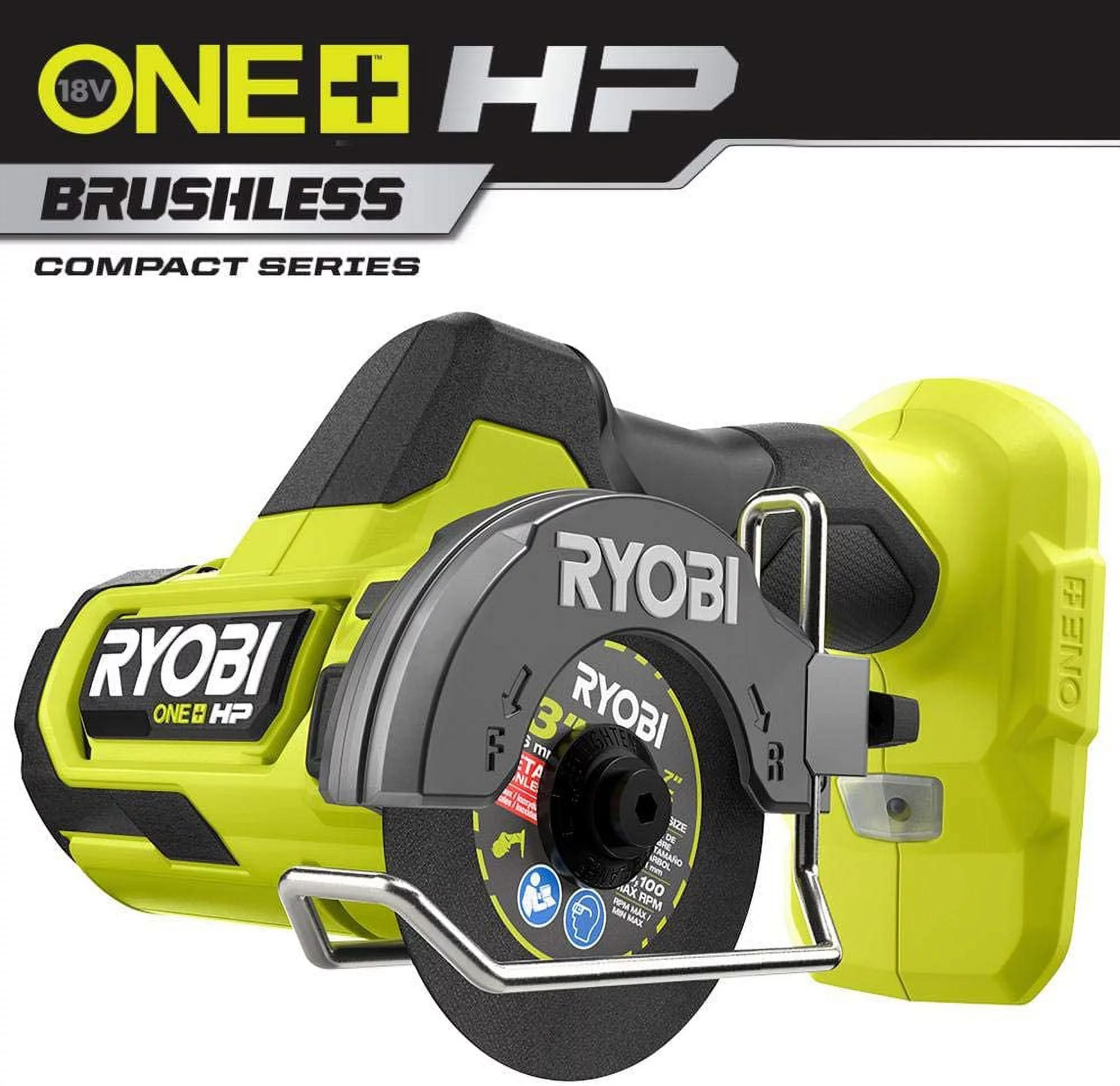 Ryobi PSBCS02 ONE+ HP 18V Brushless Cordless Compact Light Weight Cut-Off Tool (Tool Only, Battery Not Included)