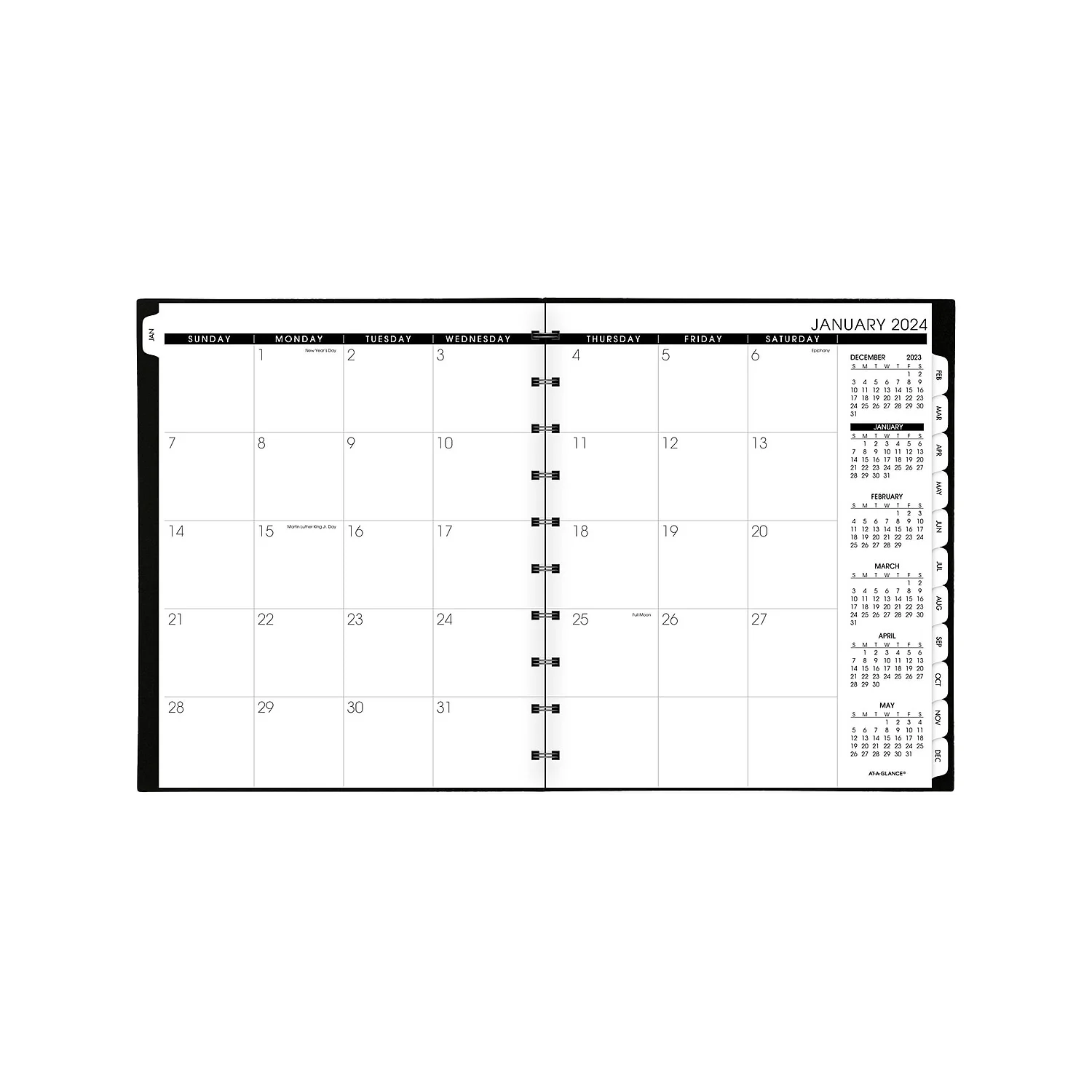 AT-A-GLANCE Move-A-Page 2024 Weekly Monthly Appointment Book Planner Black Large