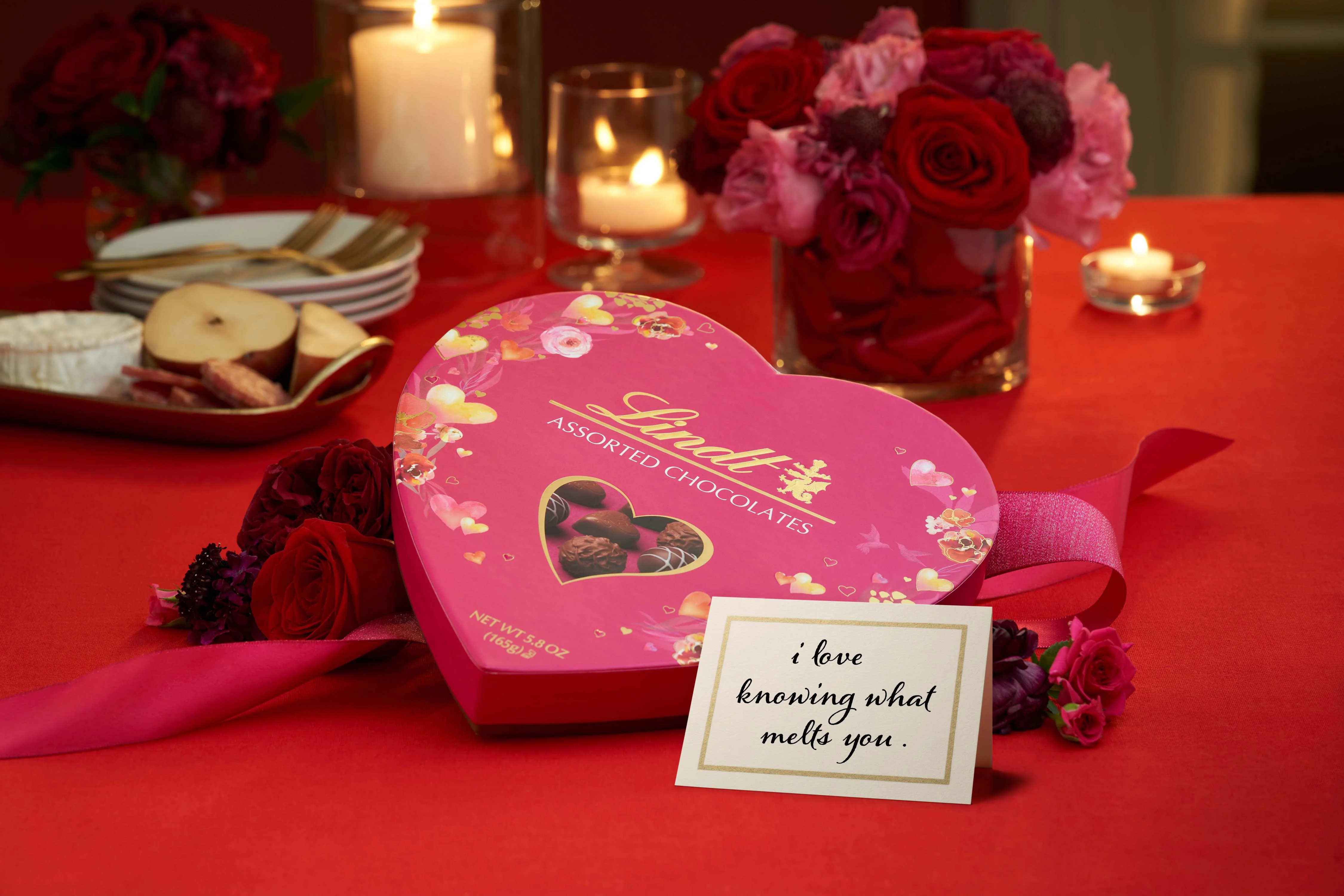 Lindt Valentine's Classic Heart Assorted Chocolate Candy Truffles, 5.8 oz. Gift Box