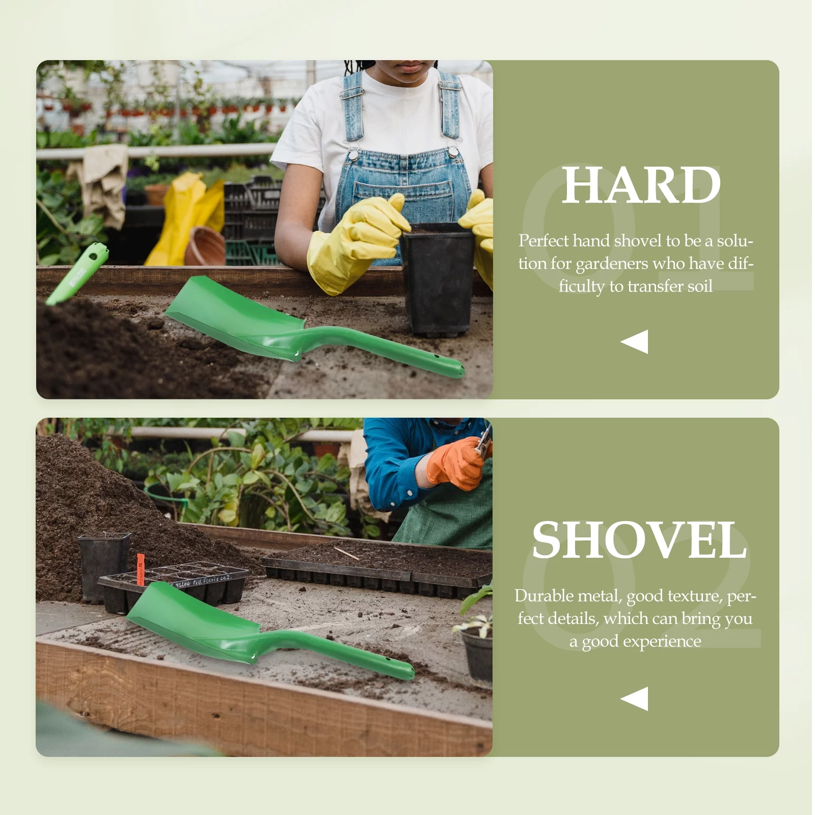 Coal Shovel Transplanting Household Garden Soil Scoop Iron Weeding Shovels Digging Sand Square Overall