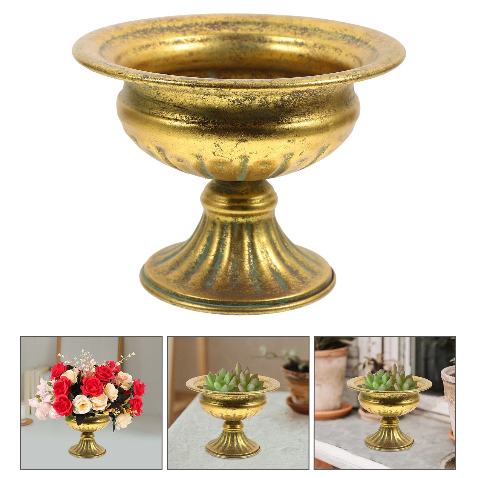 Jibingyi Metal Flower Pot Iron Plant Pot Planter Living Room Balcony Garden Metal Planter Pot