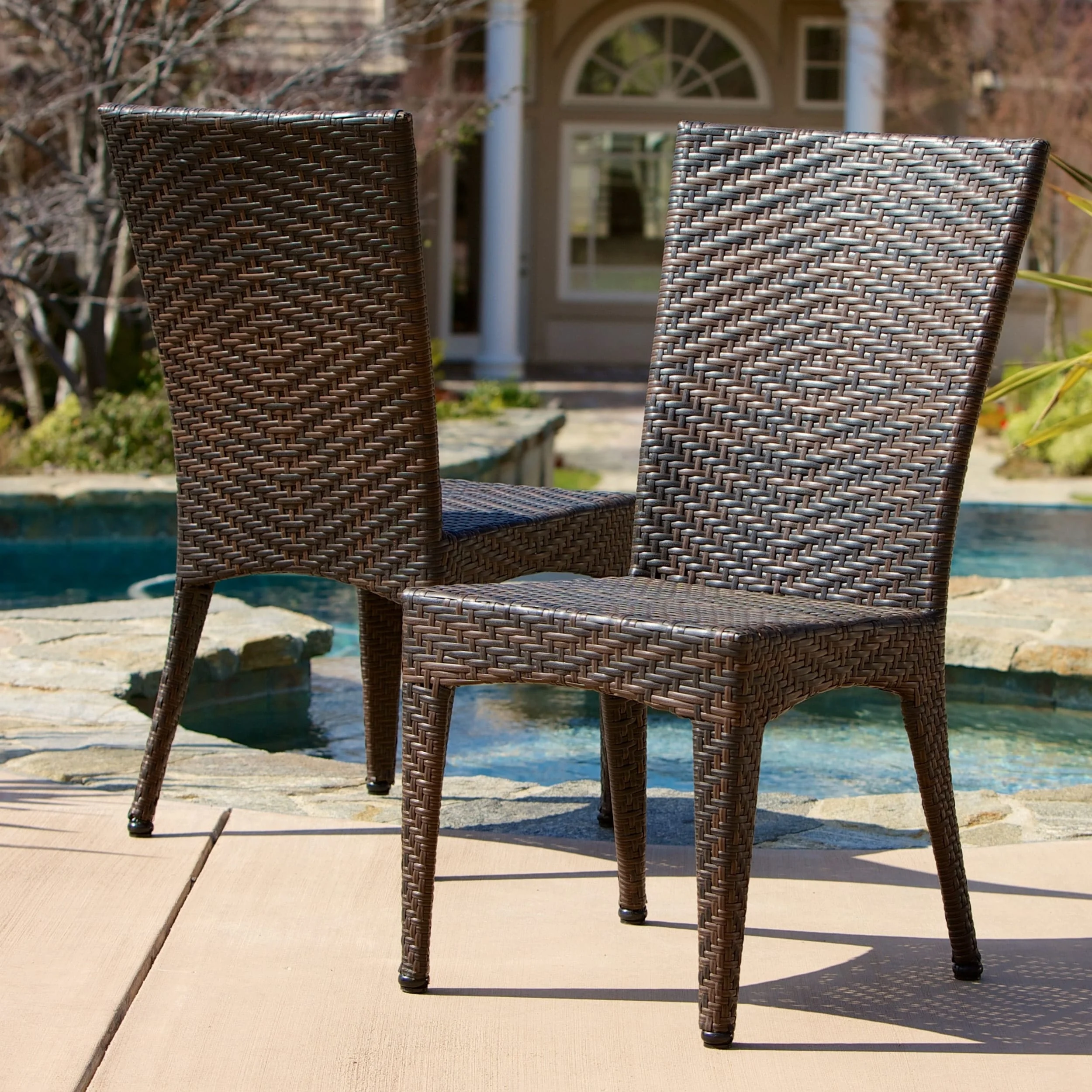 Christopher Knight Home  Brooke Outdoor Wicker Chairs (Set of 2) Brown