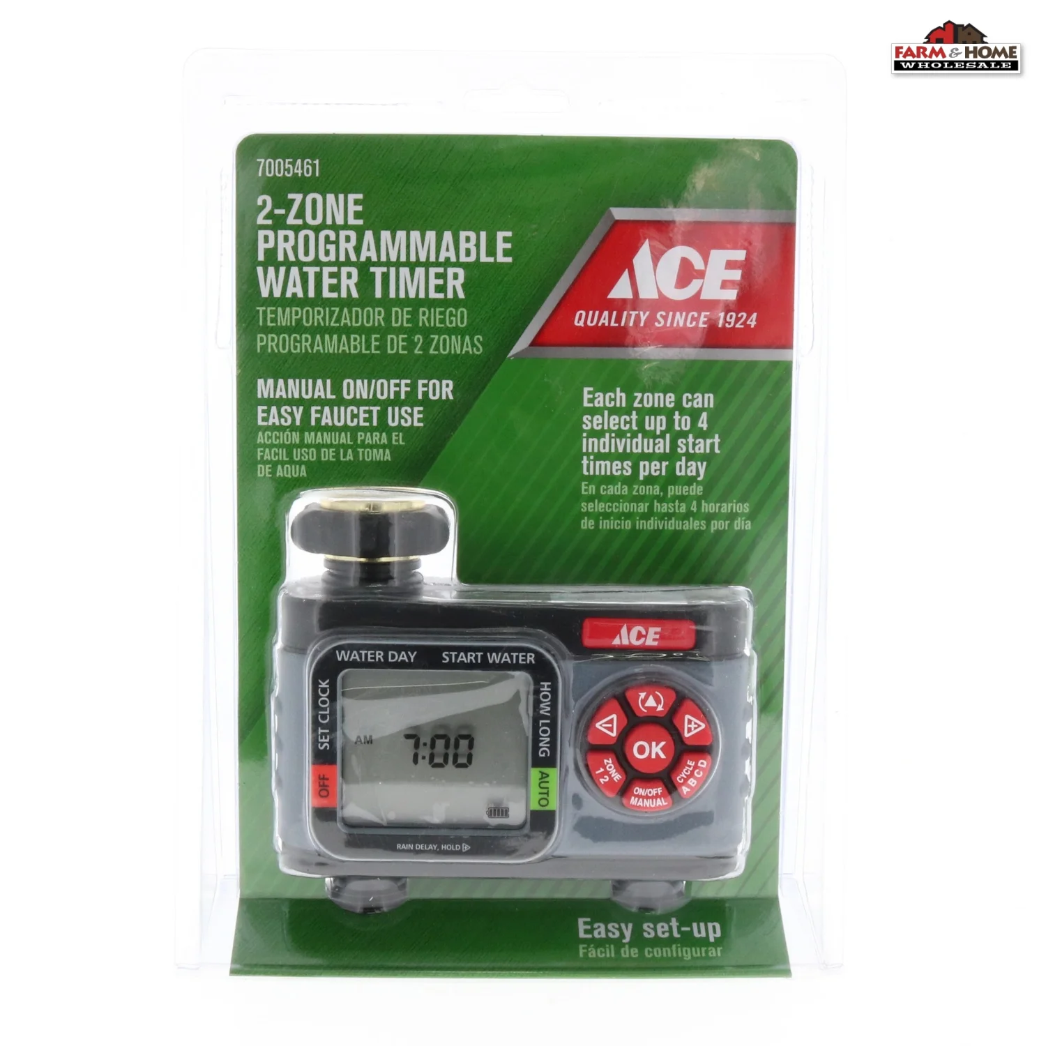 2 Zone Programmable Digital Water Timer Controller Lawn Garden ~ NEW