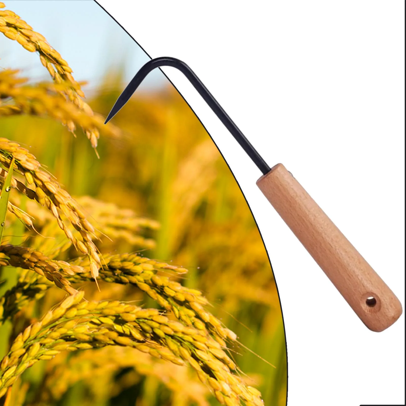 Handle Weed Puller Weeder Rake Hoe with Handle for Tilling Farm Planting Digging