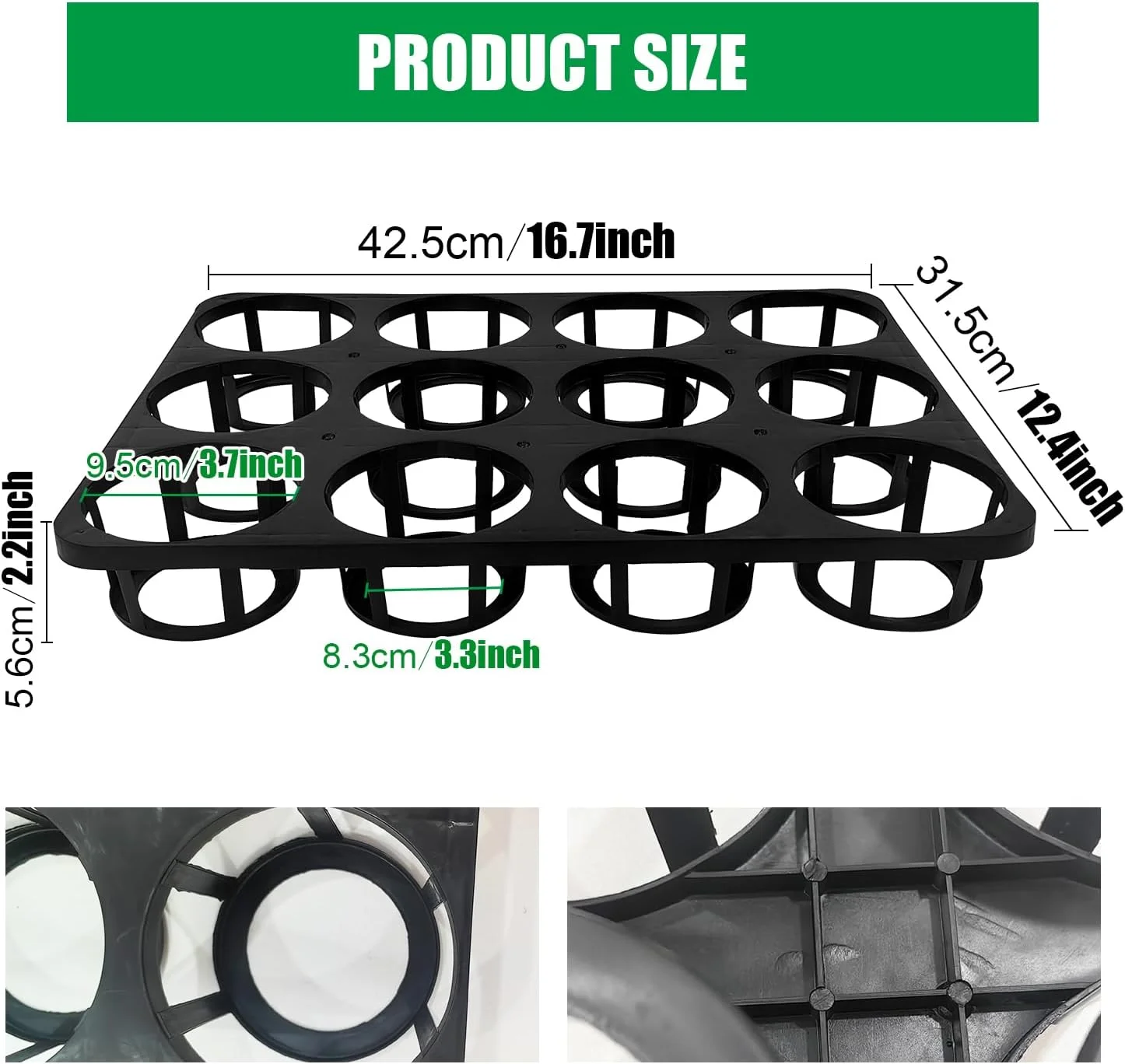 Namzi -a 12-Pocket Nursery Planter Pots Shuttle Carry Trays 5-Pack 4 inches Round Seedling Plastic Pots Butterfly Carrier