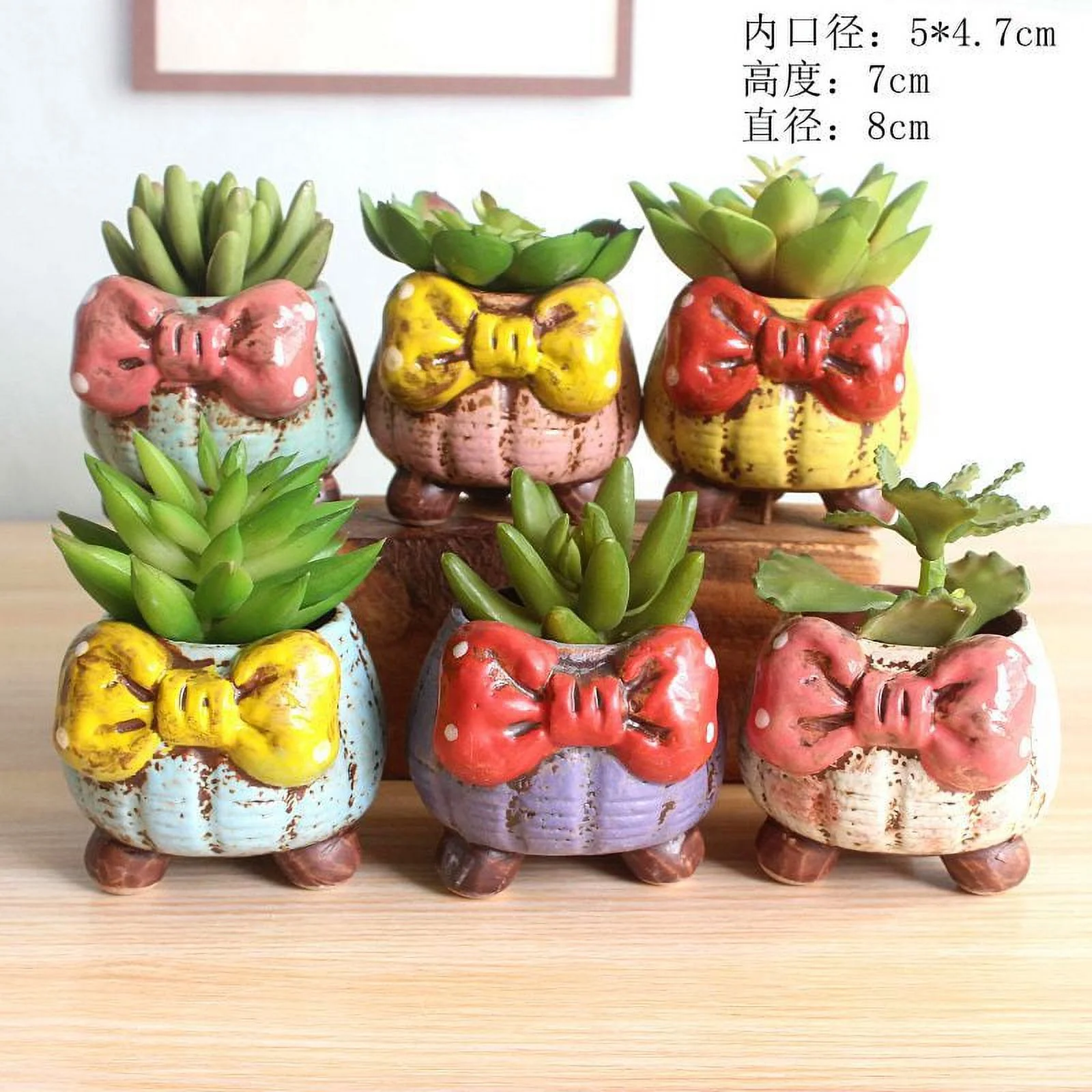 Ceramic Succulent Plant Pot, Hand-painted Korean Style Thumb Pot, Ceramic Flower Pot