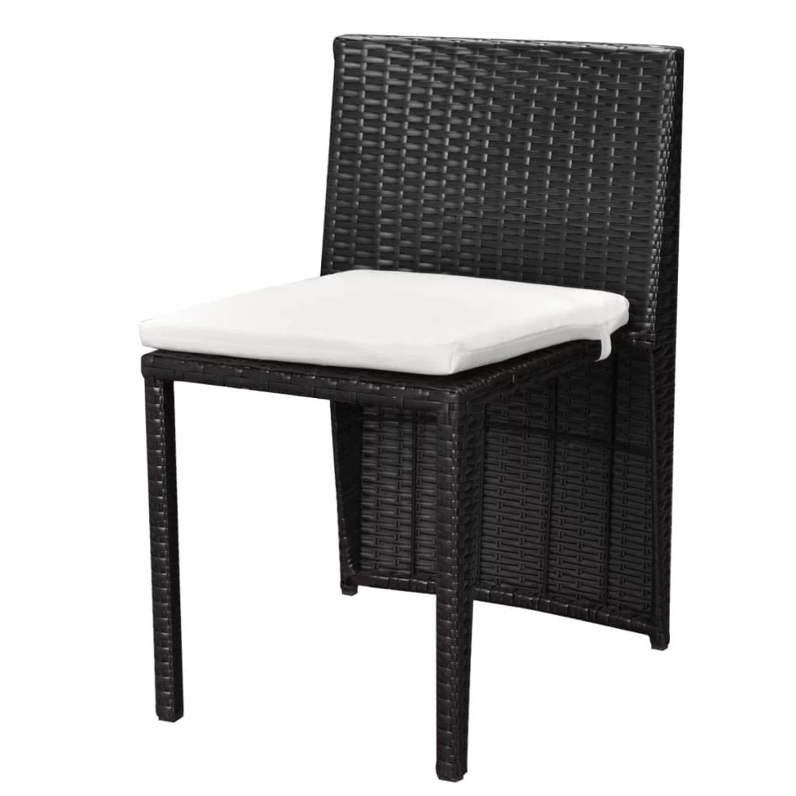 Aibecy 3 Piece Bistro Set with Cushions Poly Rattan Black