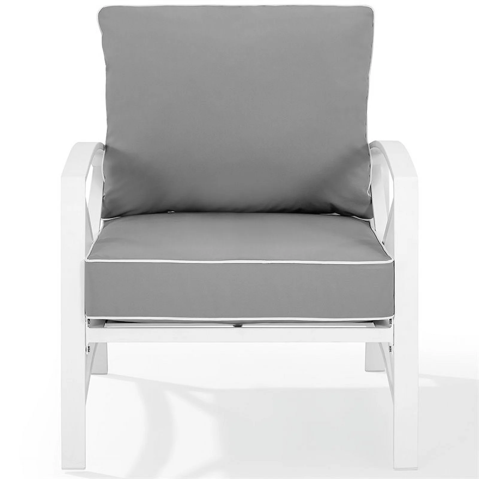 Afuera Living Taditional Patio Arm Chair in Gray and White