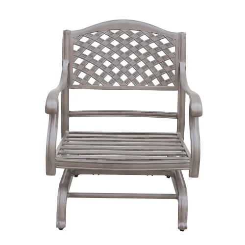 Buumin Cast Aluminum Club Motion Chair With Cushion, Set of 2