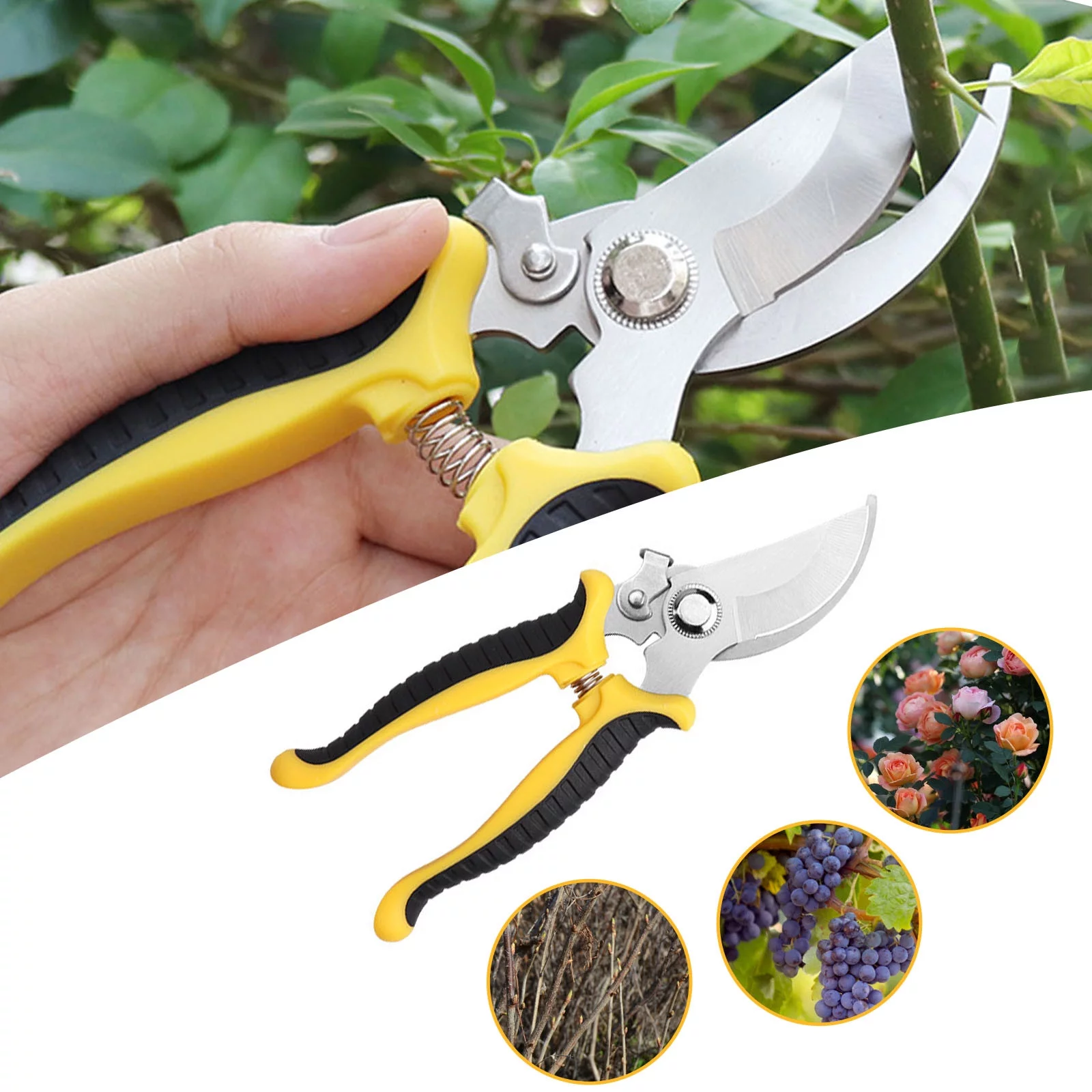 Stainless Steel Pruning Shears Multifunctional Garden Shears Orchard Flower Branch Fruit Picking Shears Garden Branch Tool Shears 1 Pack Utility Tool