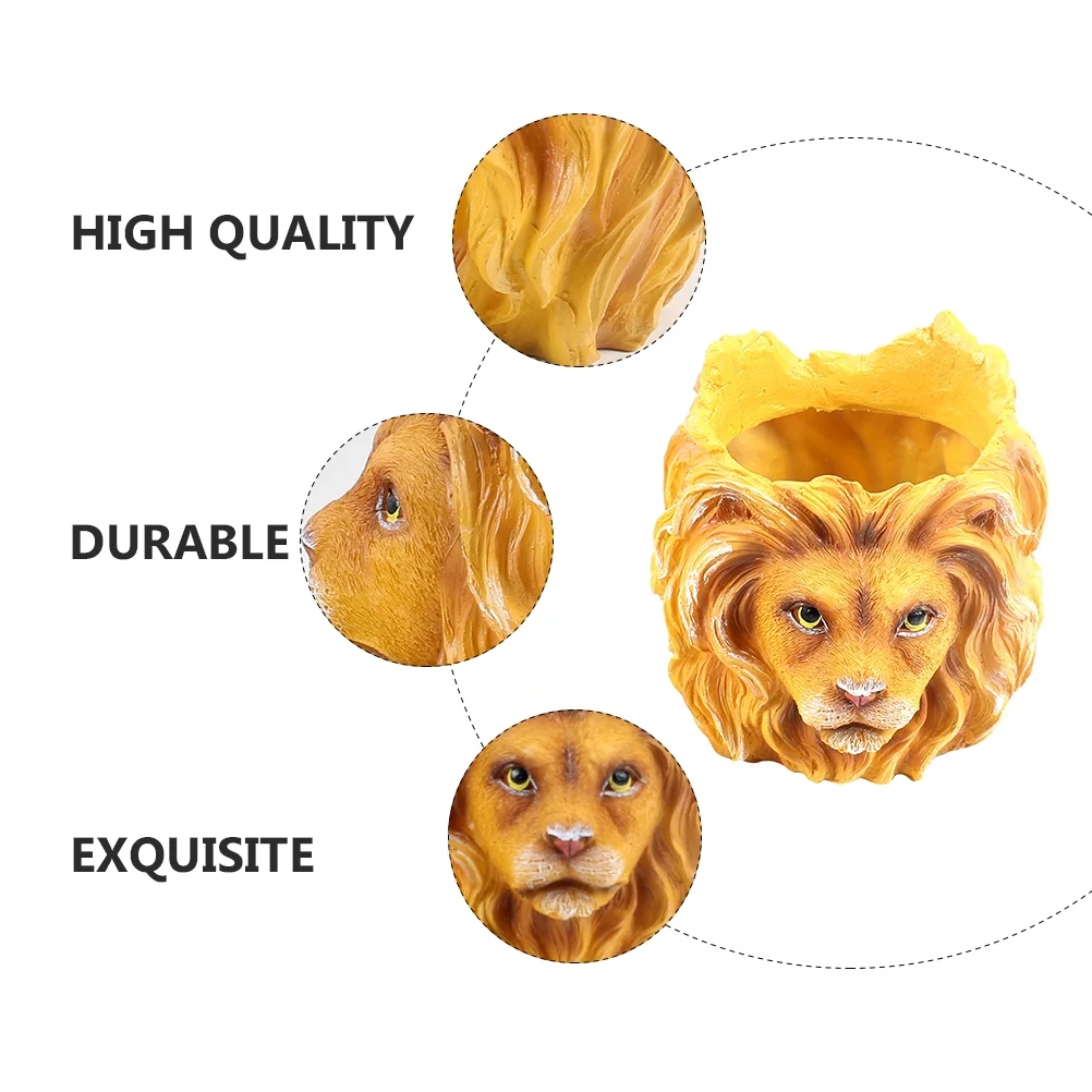 Gongxipen Lion Resin Plant Pot Creative Planter Flower Pot Pretty Succulent Planter