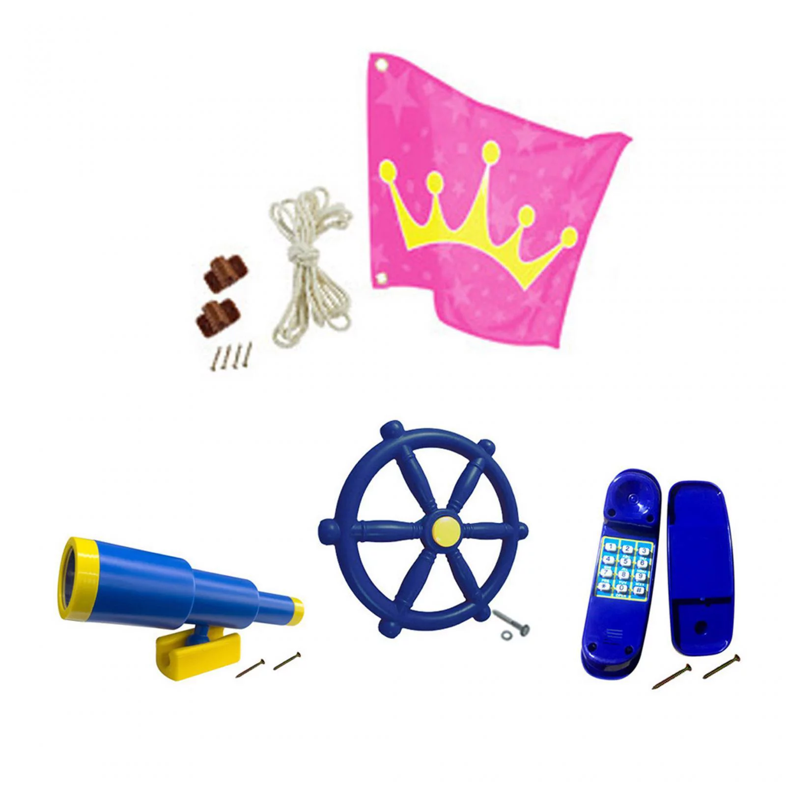 Playground Accessories Swingset Attachments Easy to Install Swing Playground Accessories for Backyard Jungle Gym Swingset Treehouse Gifts 4pcs