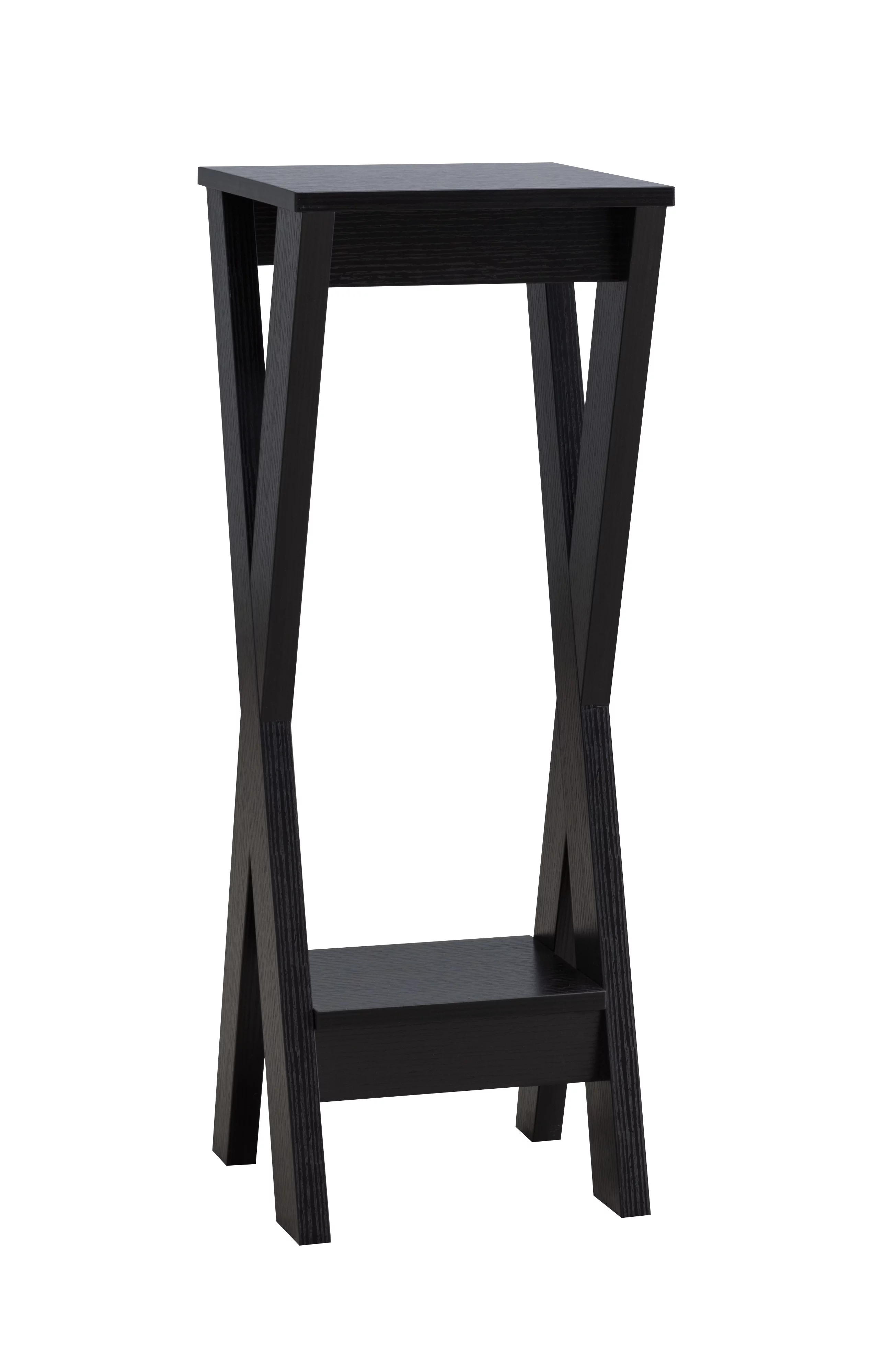 ICE ARMOR Red Cocoa X-Shape Legs Plant Stand with Bottom Shelf 32