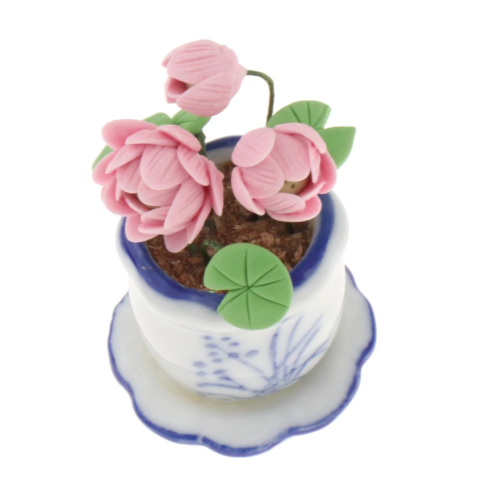 1:12 Plant Pot Bonsai Model Flowerpot Model DIY Tiny Greenery Ornaments for Decoration Railway Station Building Fairy Garden