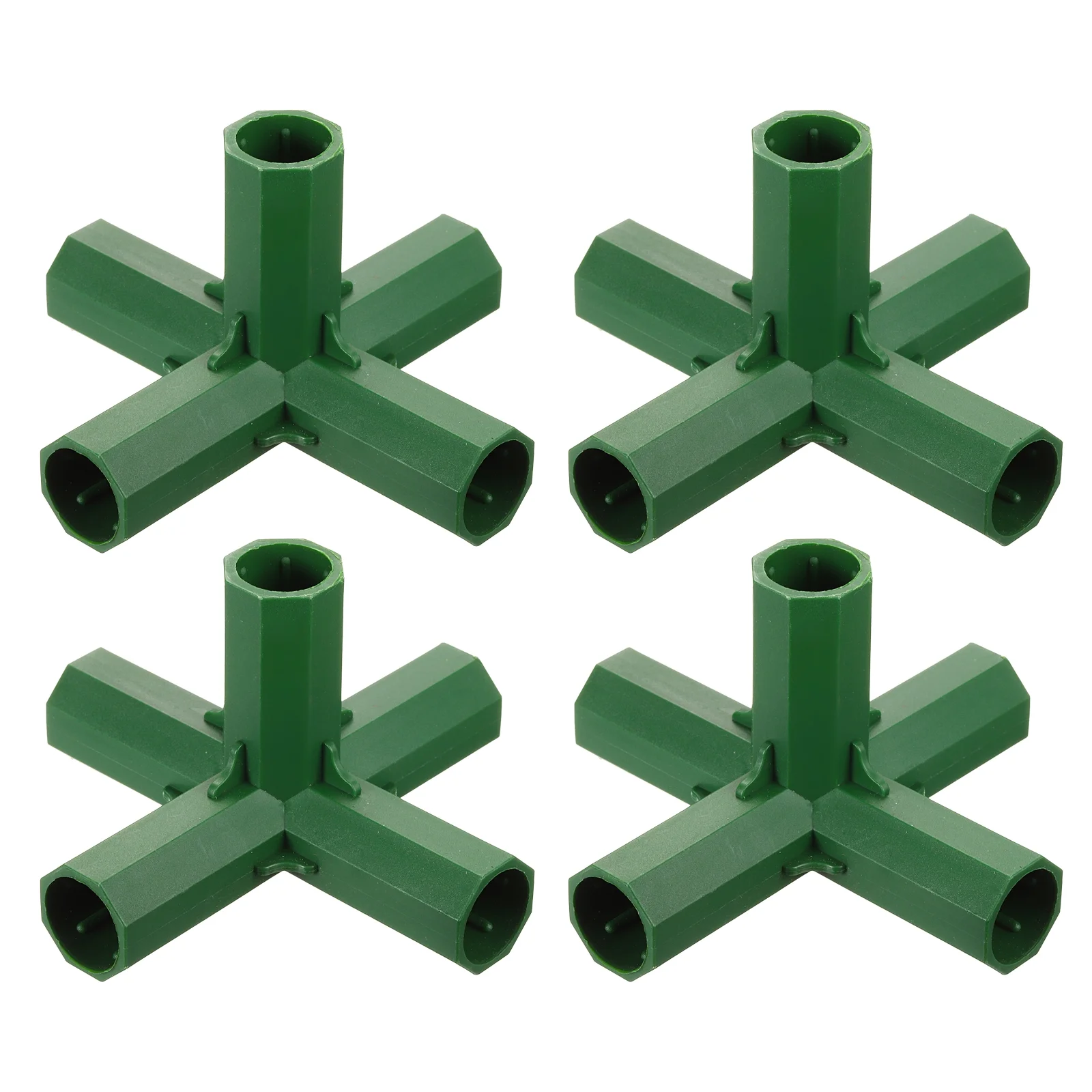 4Pcs 16mm/0.63in 5 Way Greenhouse Frame Connector Pipe Fitting Duty Joint Tool