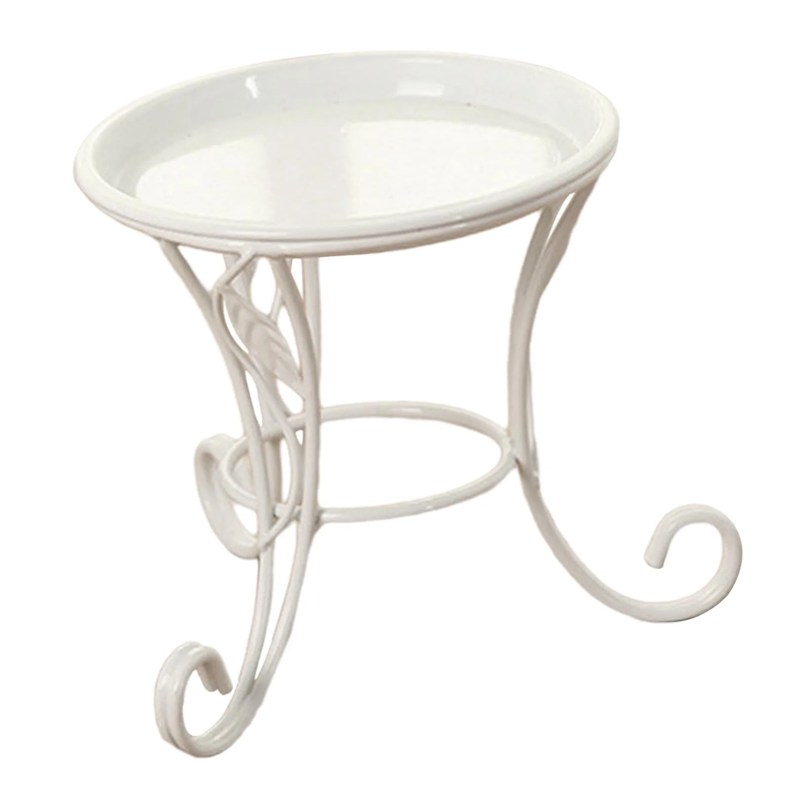 koolsoo Plant Stand Metal Plant Stand Shelf Detachable Tray Stable Decorative Corner Flower Pot Holder Stand for Office Living Room White