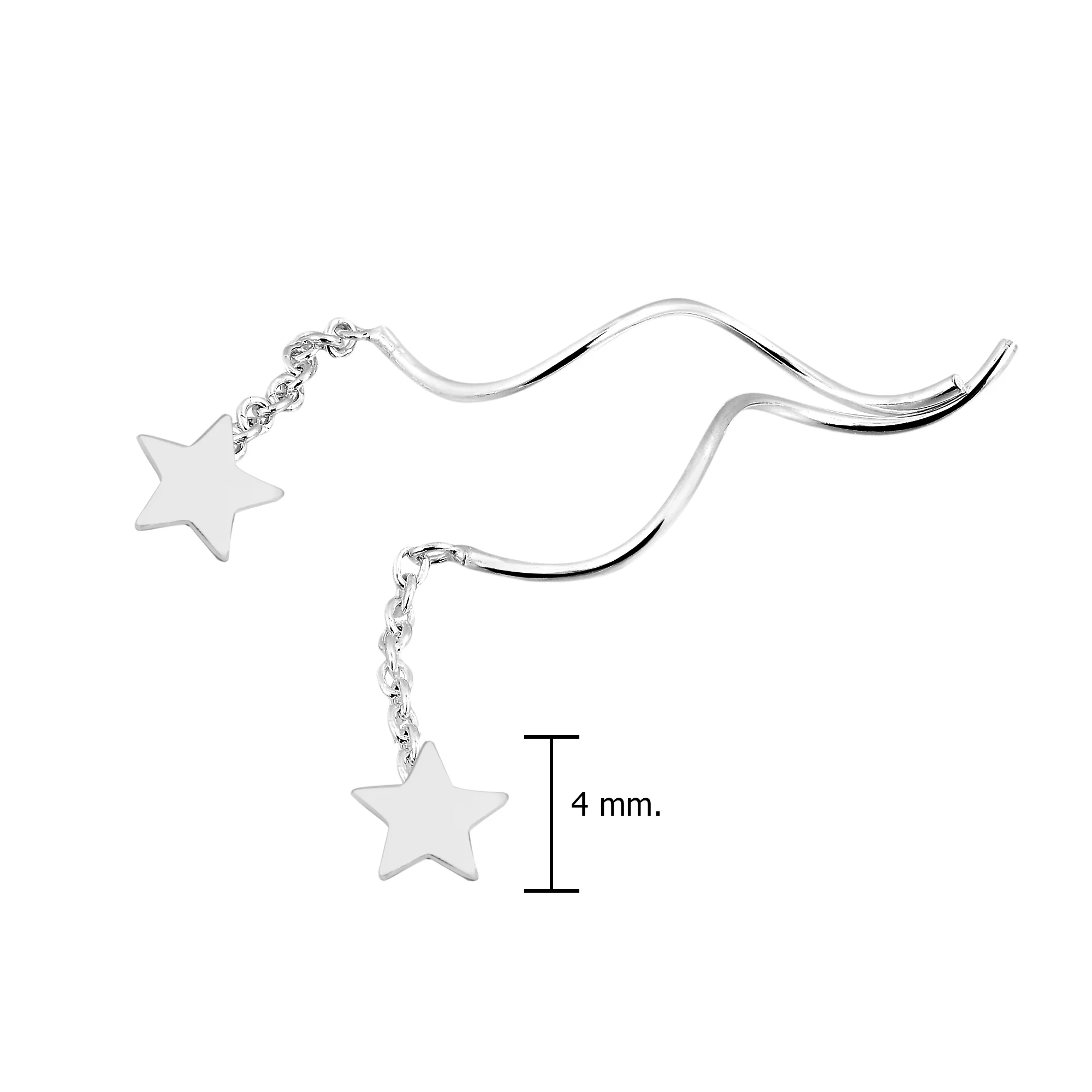 Unique Spiraling Stars Sterling Silver Slide-Through Earrings