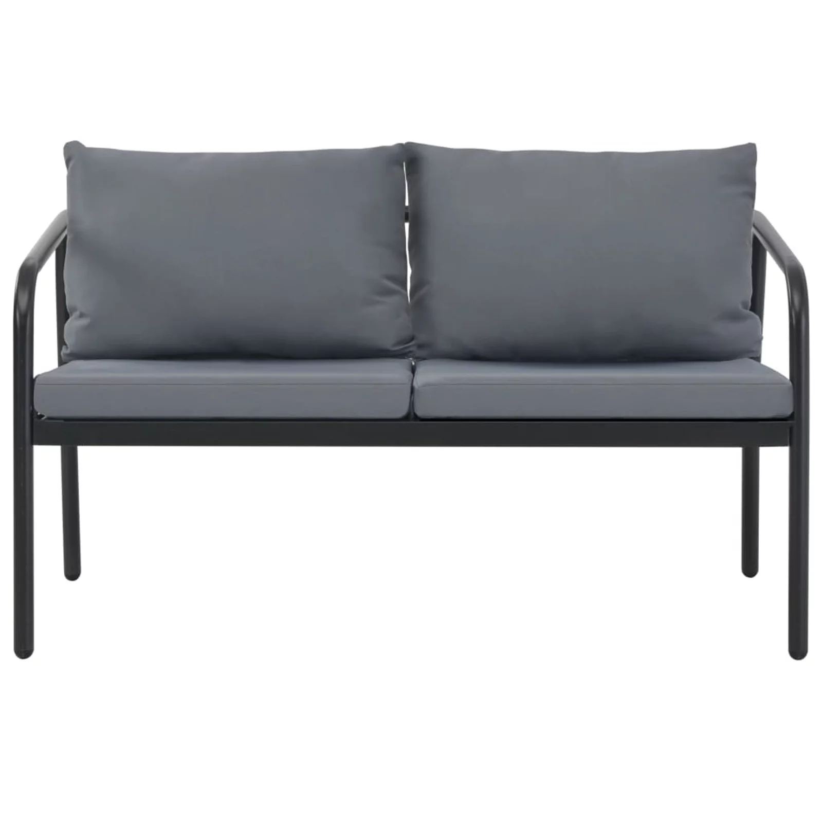 OWSOO 2 Seater Garden Sofa with Cushions Gray Aluminium