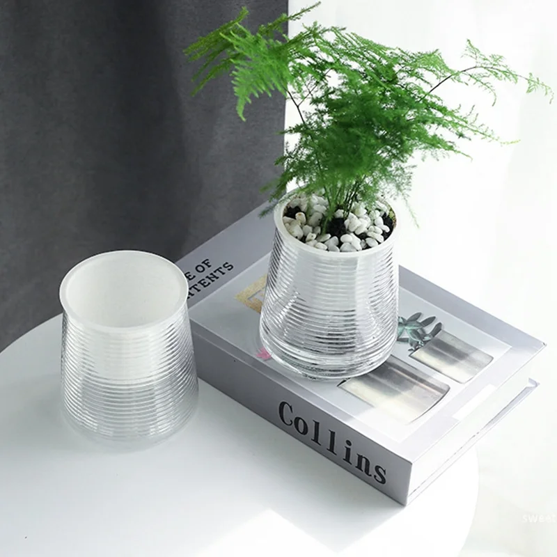 Self Watering Flowerpot Plastic Hydrotonics Plant Pot Double Layer Cotton Rope Automatic Watering Flower Vase Succulent Planter