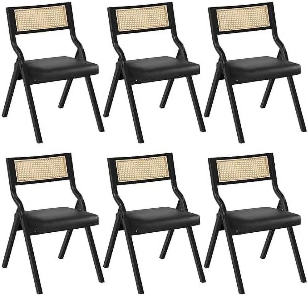 JDZHAPPYLIFE Folding Chairs Folding Dining Chairs Upholstered Faux Leather Dining Room Chairs Modern Accent Chairs for Dining Room  Restaurant  Kitchen  Patio  Home  Set of 4