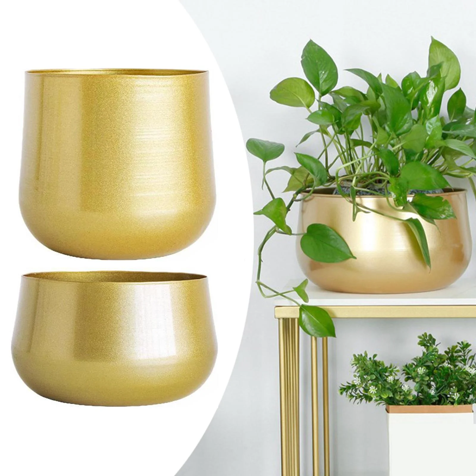2x Brass Pots for Garden Pots, ers, Containers